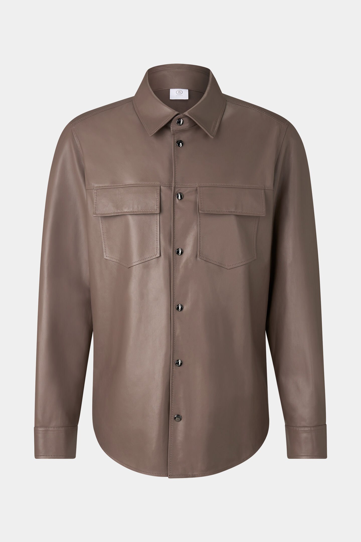 Leather overshirt Olli Mud