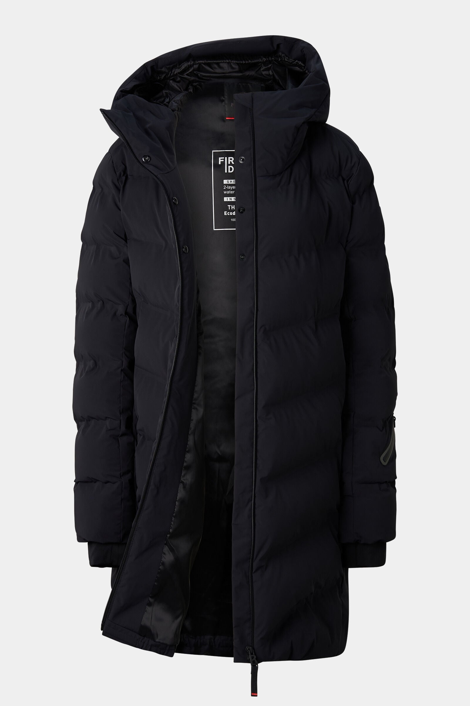 Tec-Aen quilted coat Black