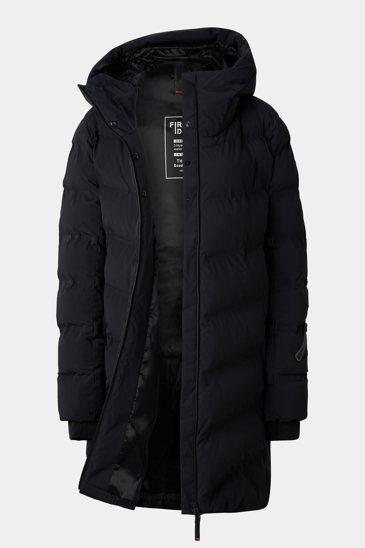 Tec-Aen quilted coat Black