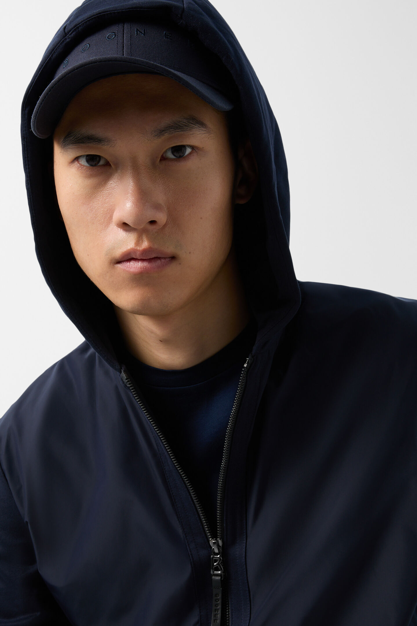 Devon hybrid jersey jacket Navy blue
