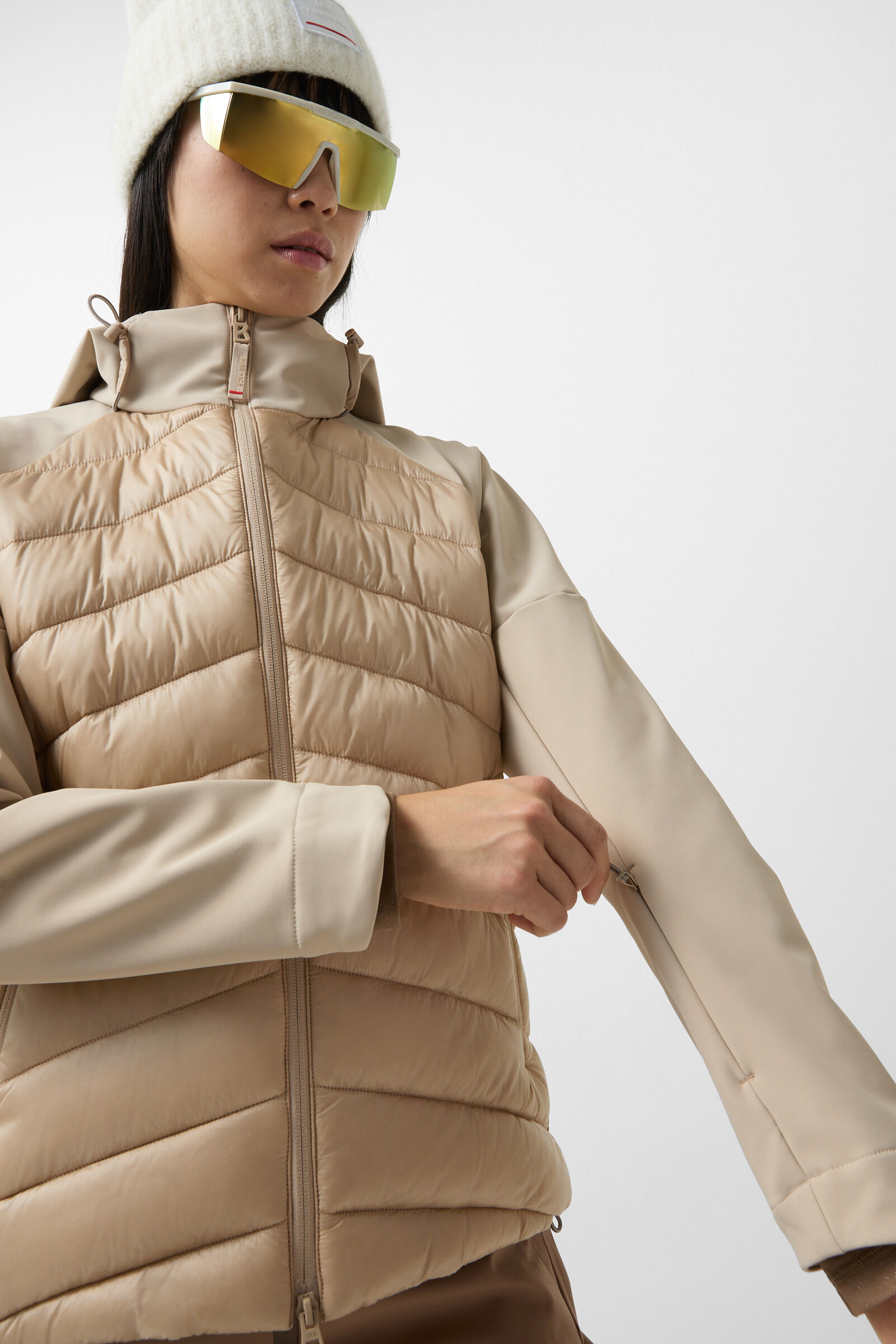Marian softshell quilted jacket Beige