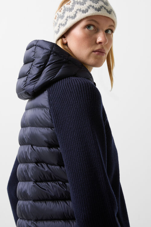 Pamy hybrid knit jacket Navy blue