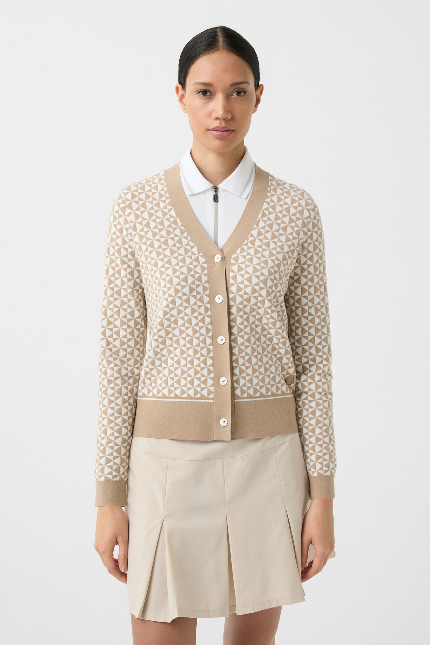 Strickjacke Ina Beige/Off-White