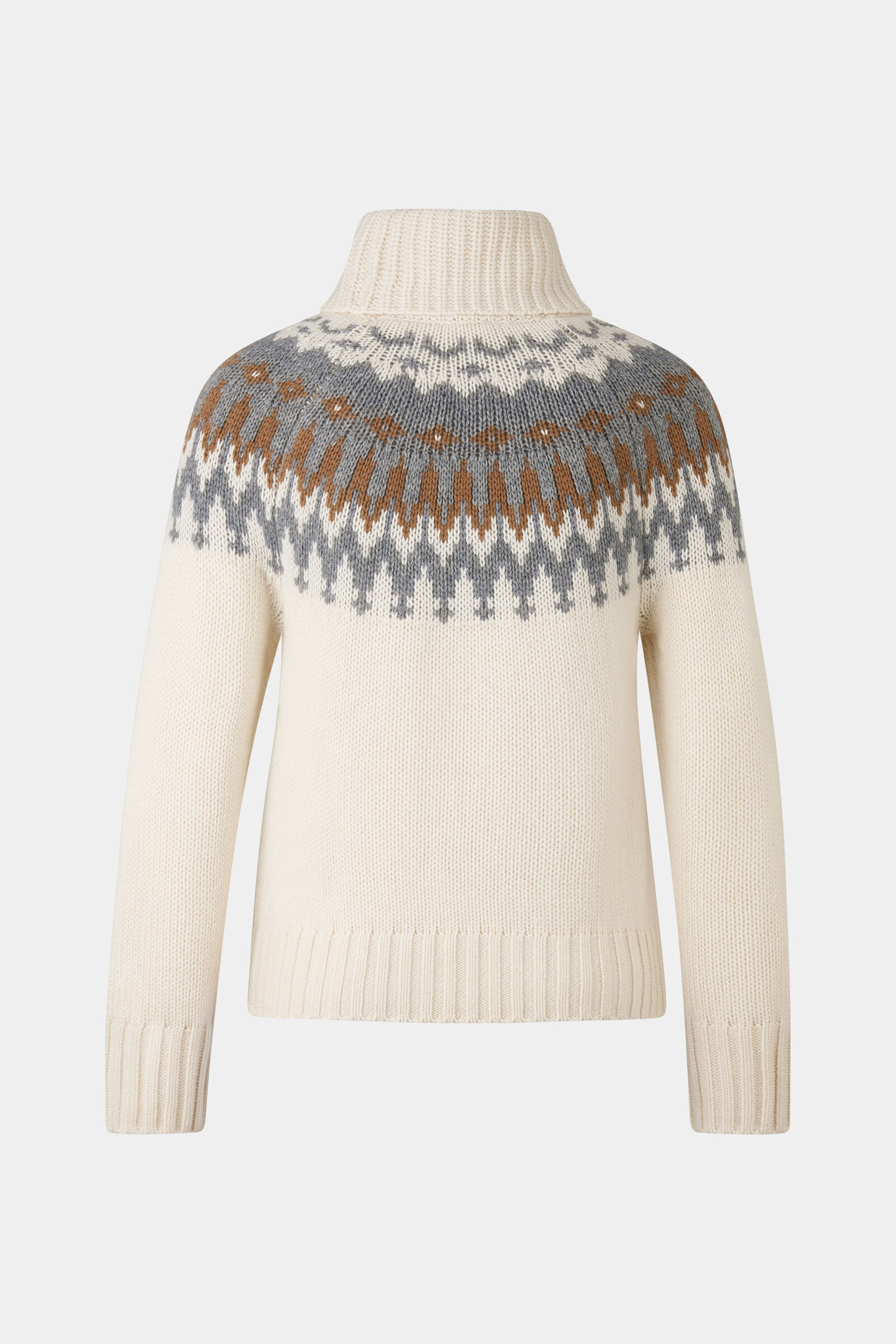 Pull norv&eacute;gien Ingrid Cr&egrave;me/Gris/Hazel