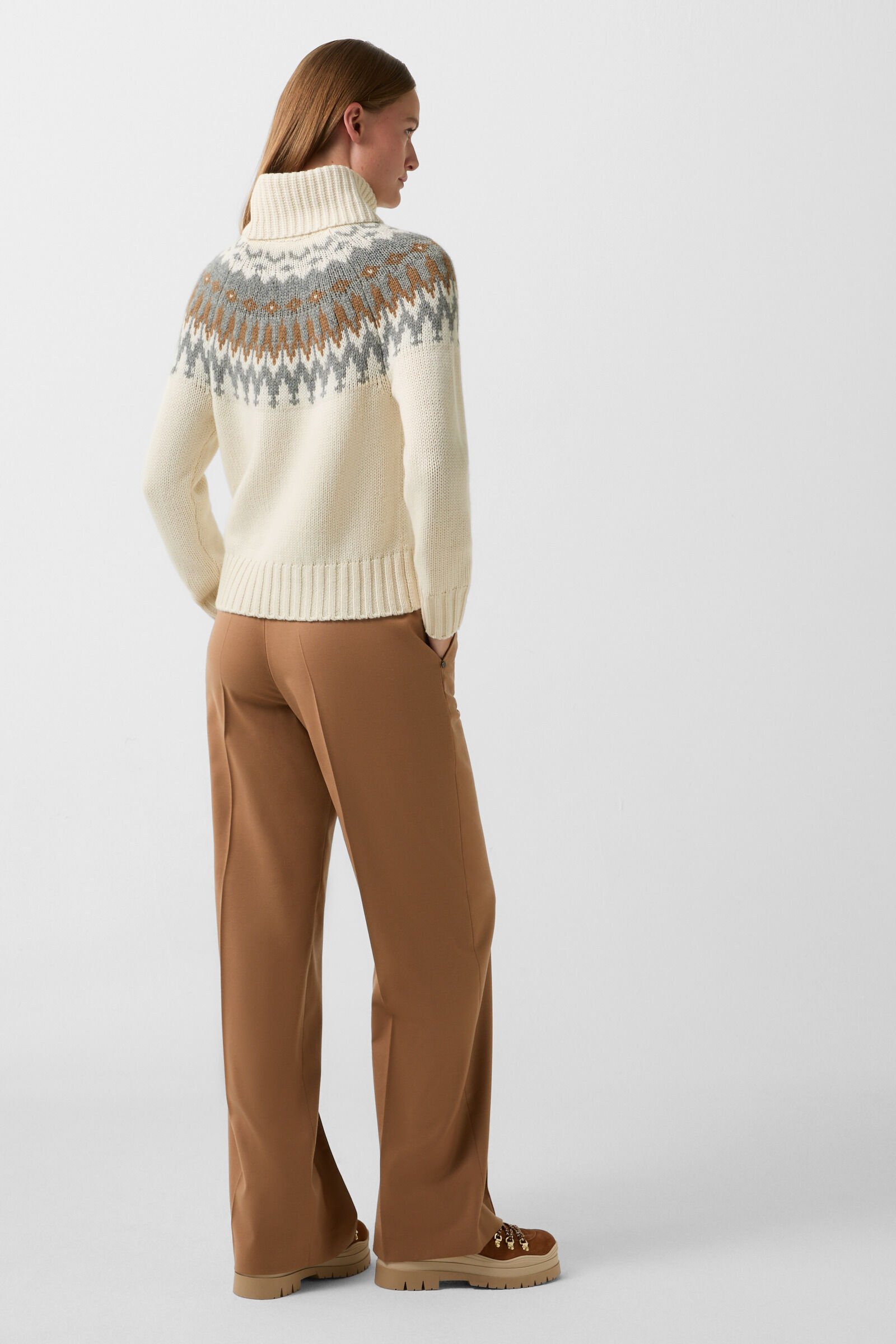 Norwegian jumper Ingrid Cream/grey/hazel