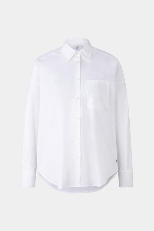 Popeline Bluse Nadine Weiß