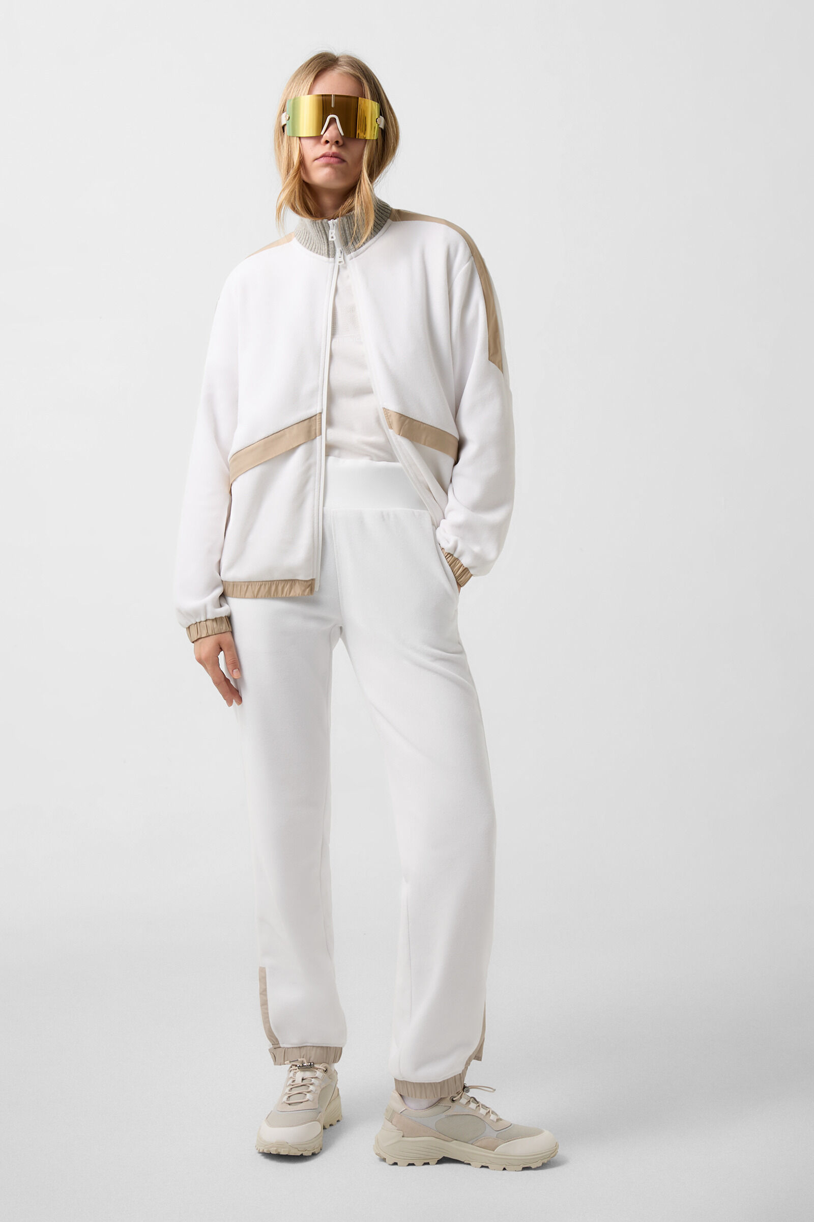 Eila fleece trousers White/beige