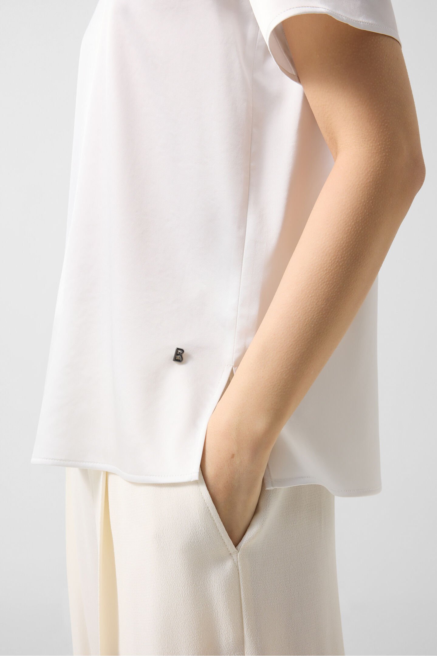 T-shirt en satin Dylan Blanc