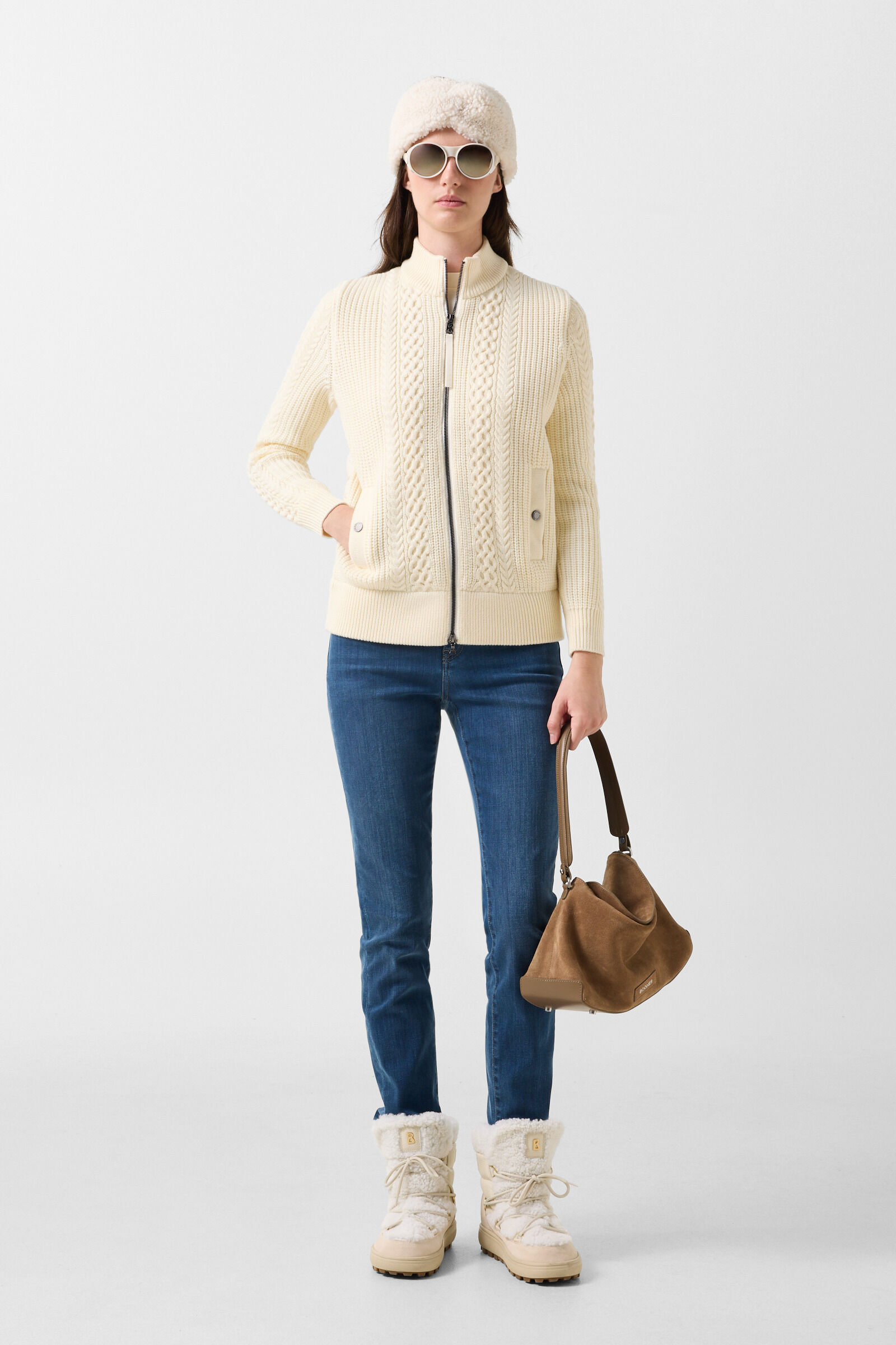 Zamila Knitted Quilted Jacket Off-White