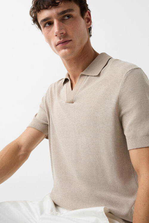 Strick-Polo-Shirt Lyon Beige