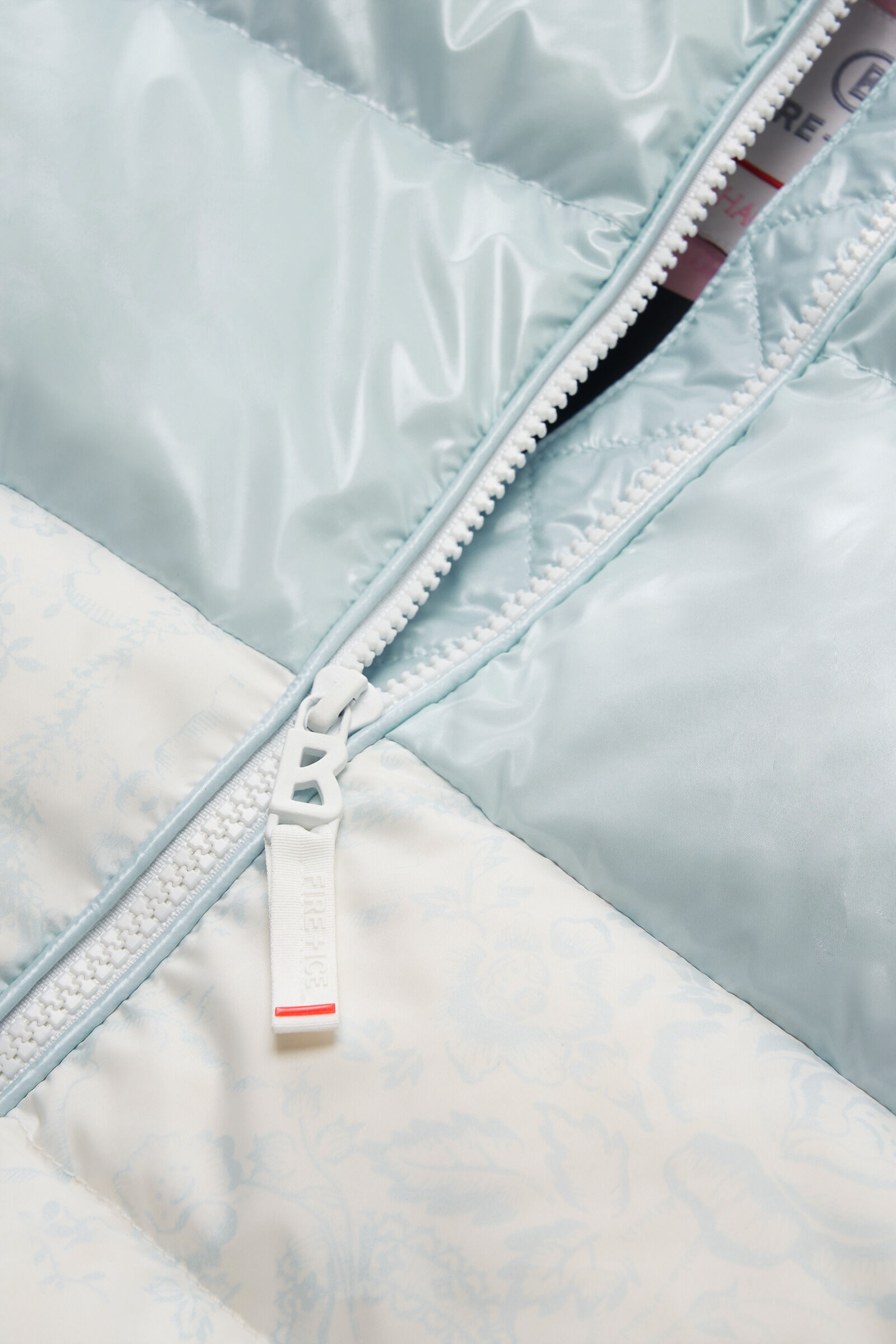 Kids down ski jacket Franzi Light blue/white