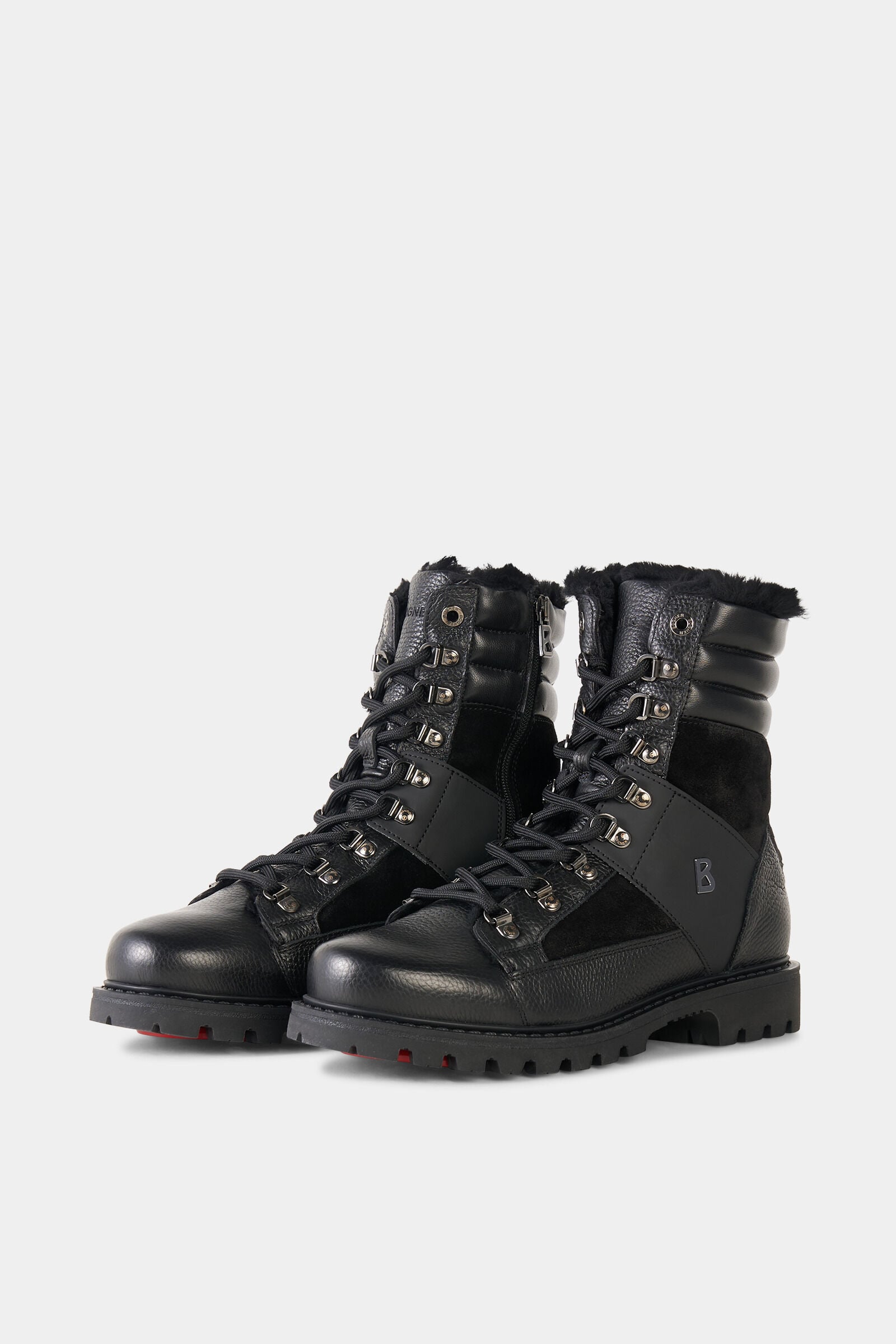 Schn&uuml;rboots Helsinki mit Spikes Schwarz