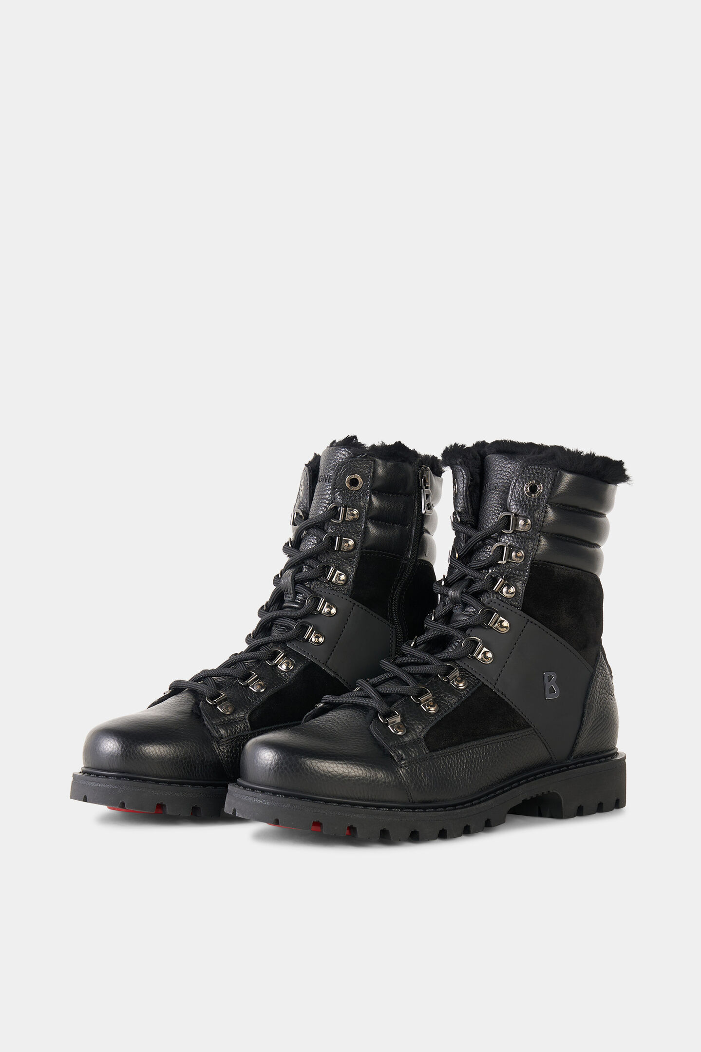 Schn&uuml;rboots Helsinki mit Spikes Schwarz