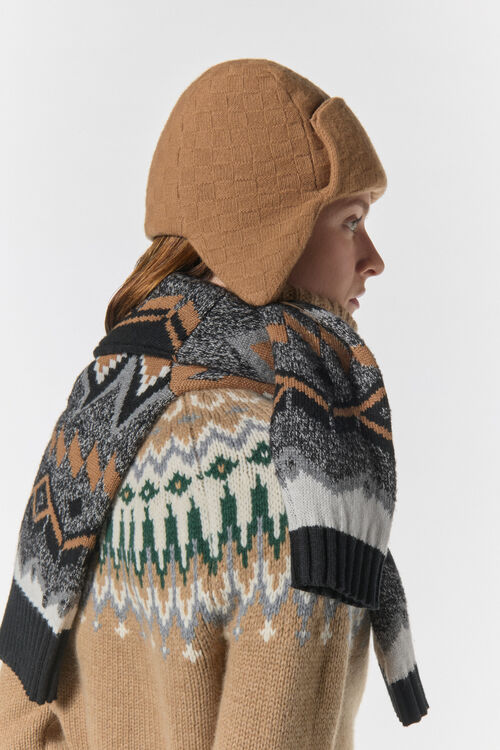 Norweger-Pullover Ingrid Hazel/Grau/Off-White