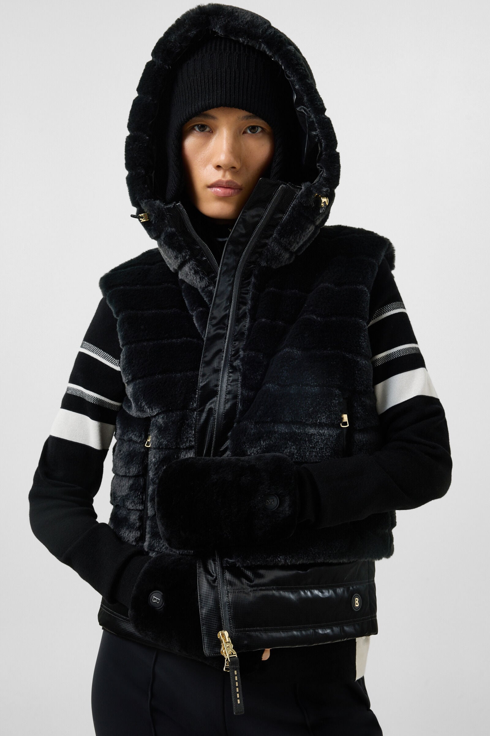 Manda faux fur down waistcoat Black