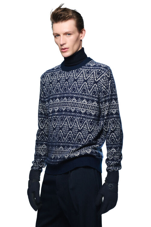 Pullover Draco Navy-Blau/Off-White