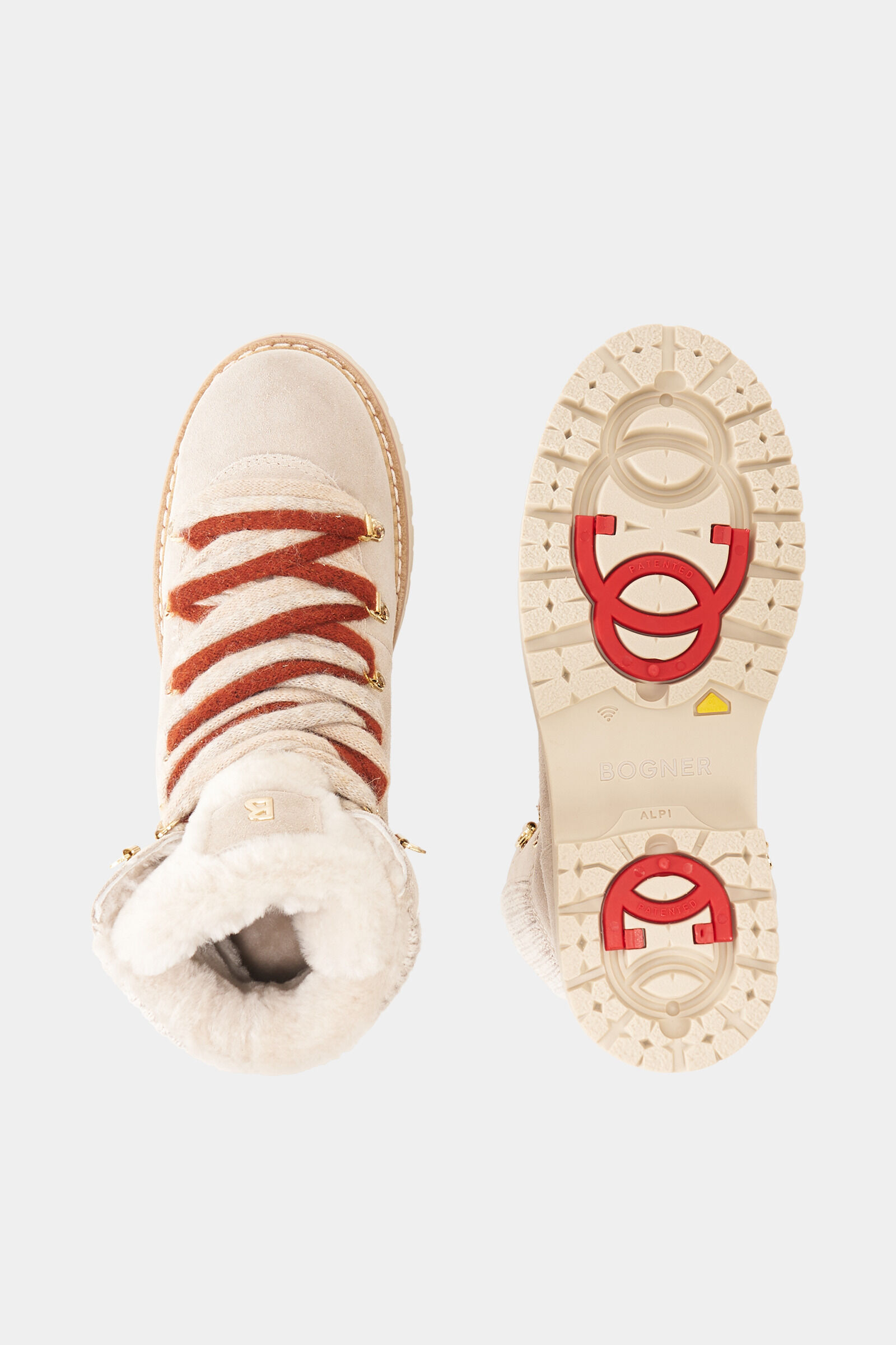 Andermatt lace-up boots with spikes Beige
