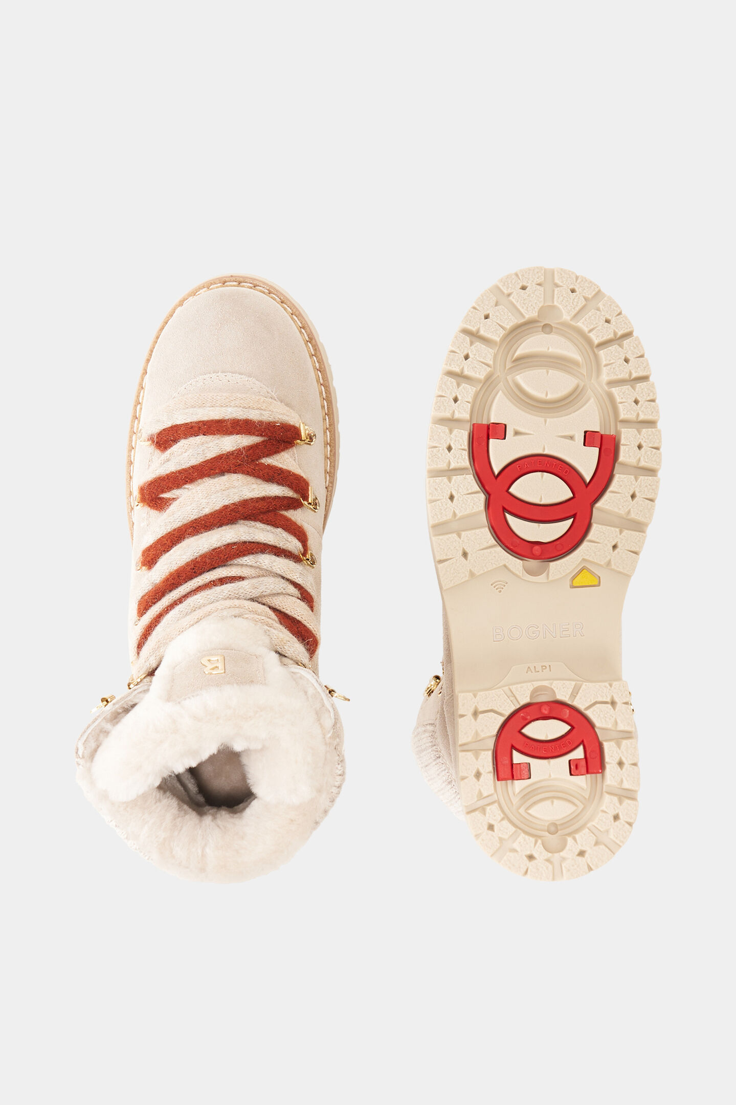 Andermatt lace-up boots with spikes Beige