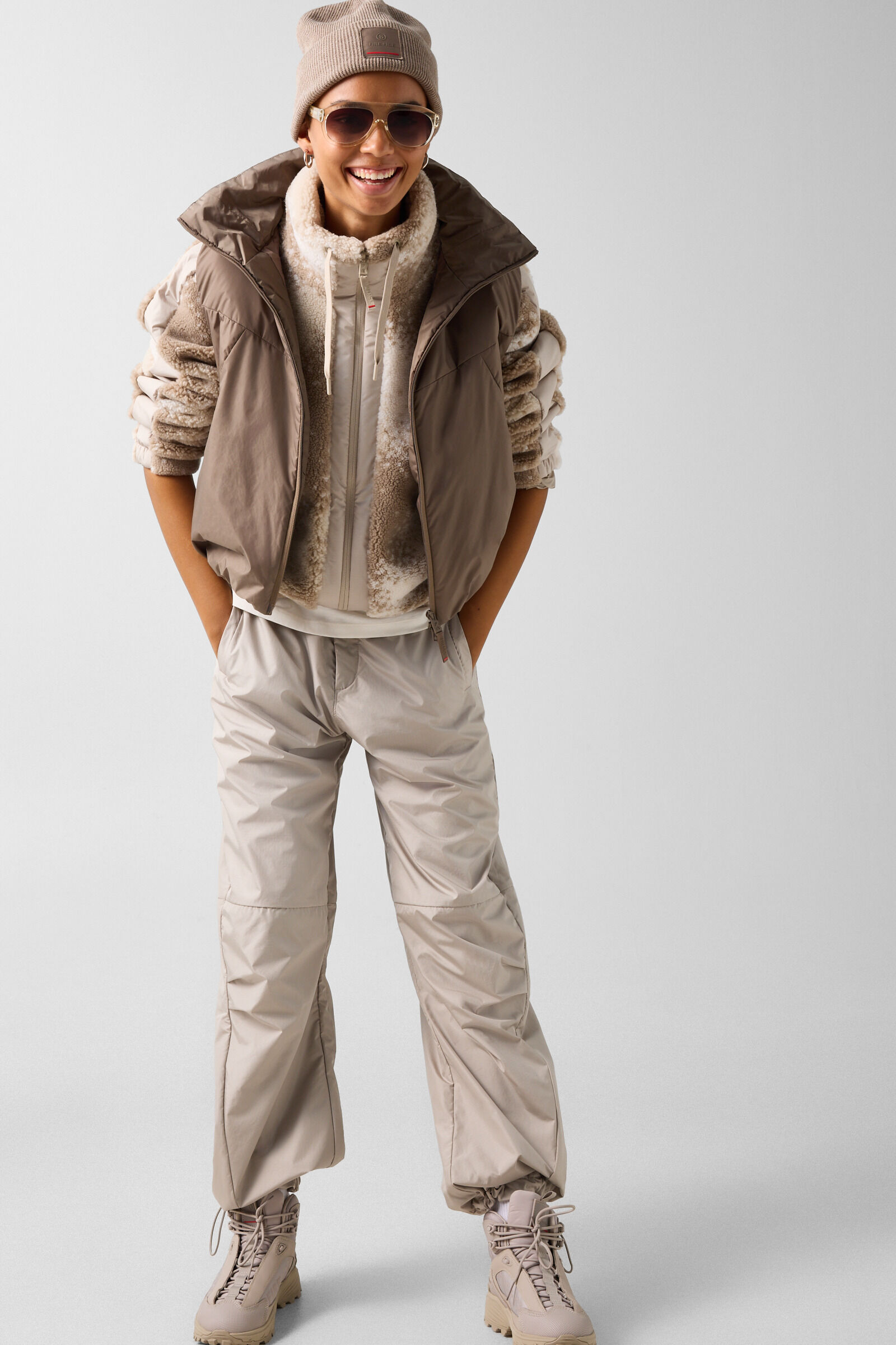 Ninetta mid-layer teddy jacket Beige/Brown