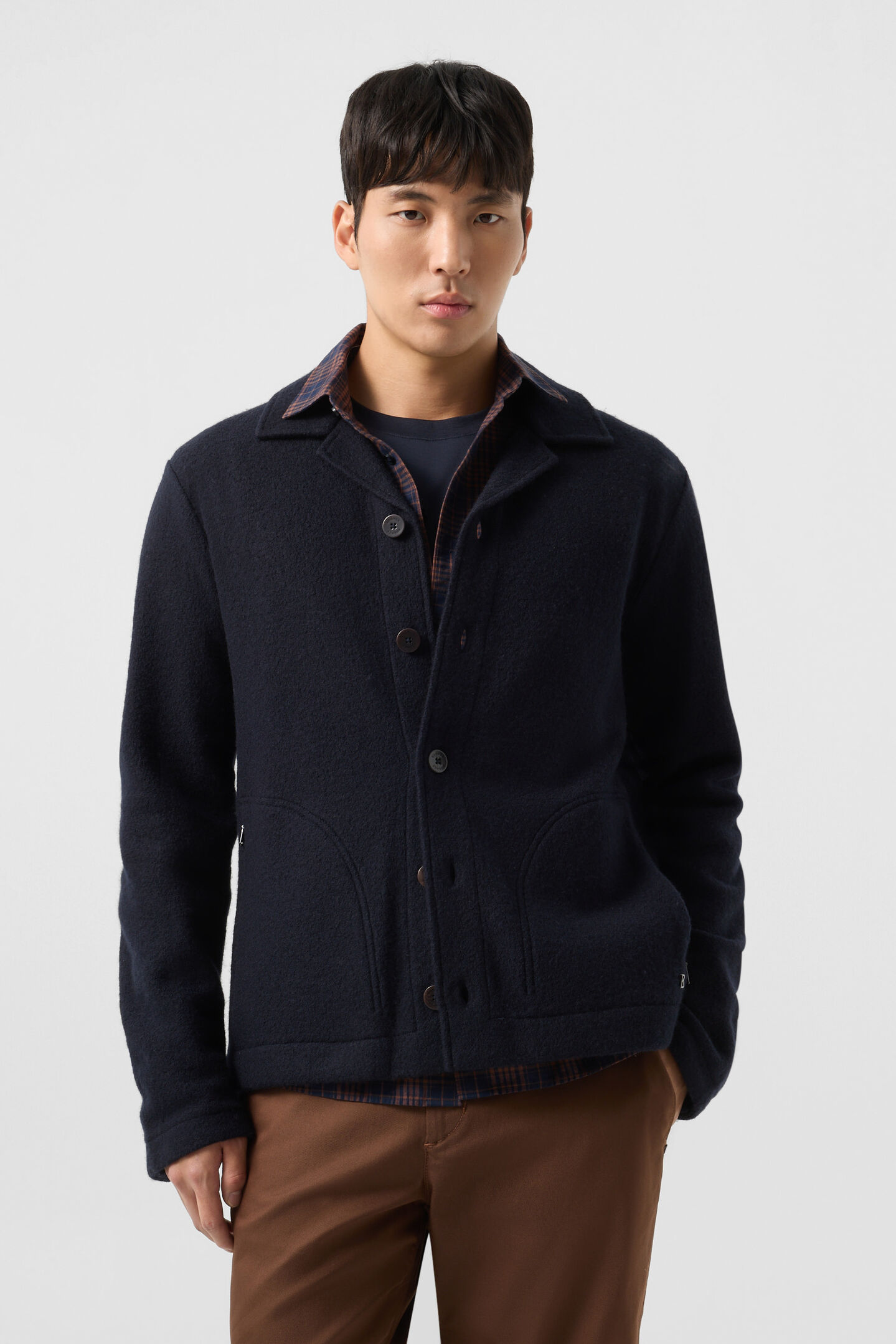 Wool overshirt Blanco Navy blue