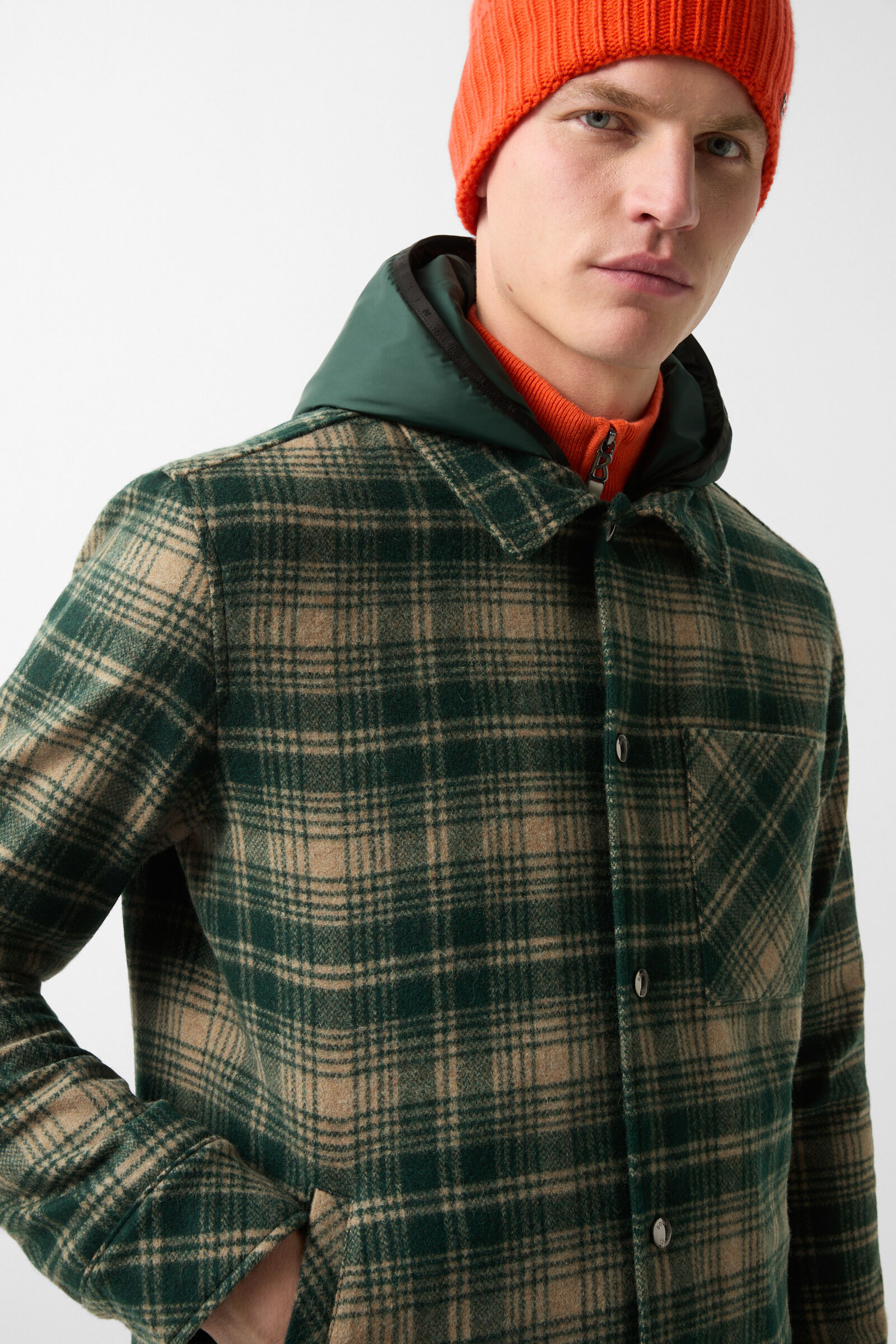 Surv&ecirc;tement en flanelle Larry vert fonc&eacute;/beige