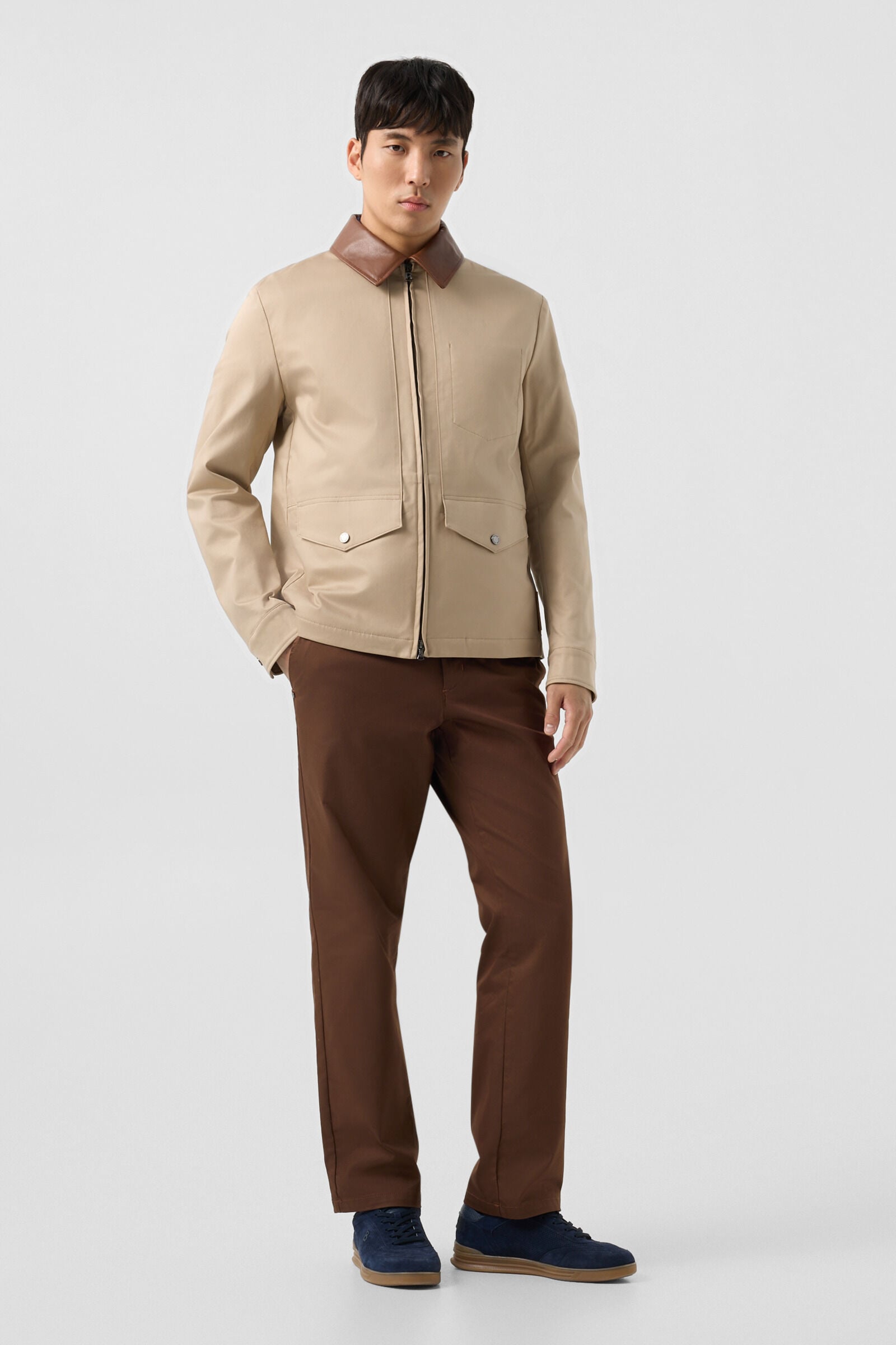 Twill jacket Mirco Beige