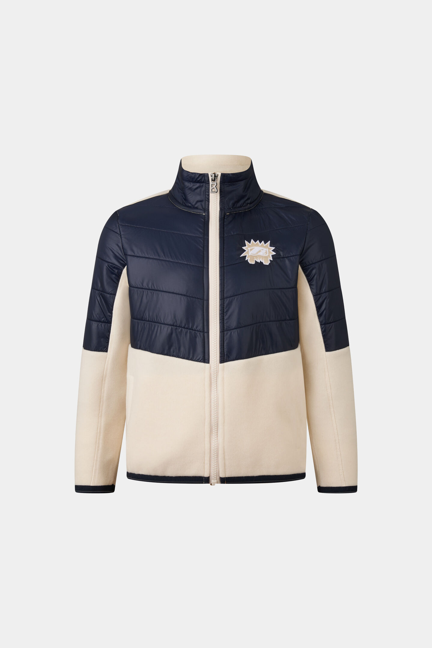 Kids Midlayer-Hybrid-Jacke Anton Creme/Navy-Blau