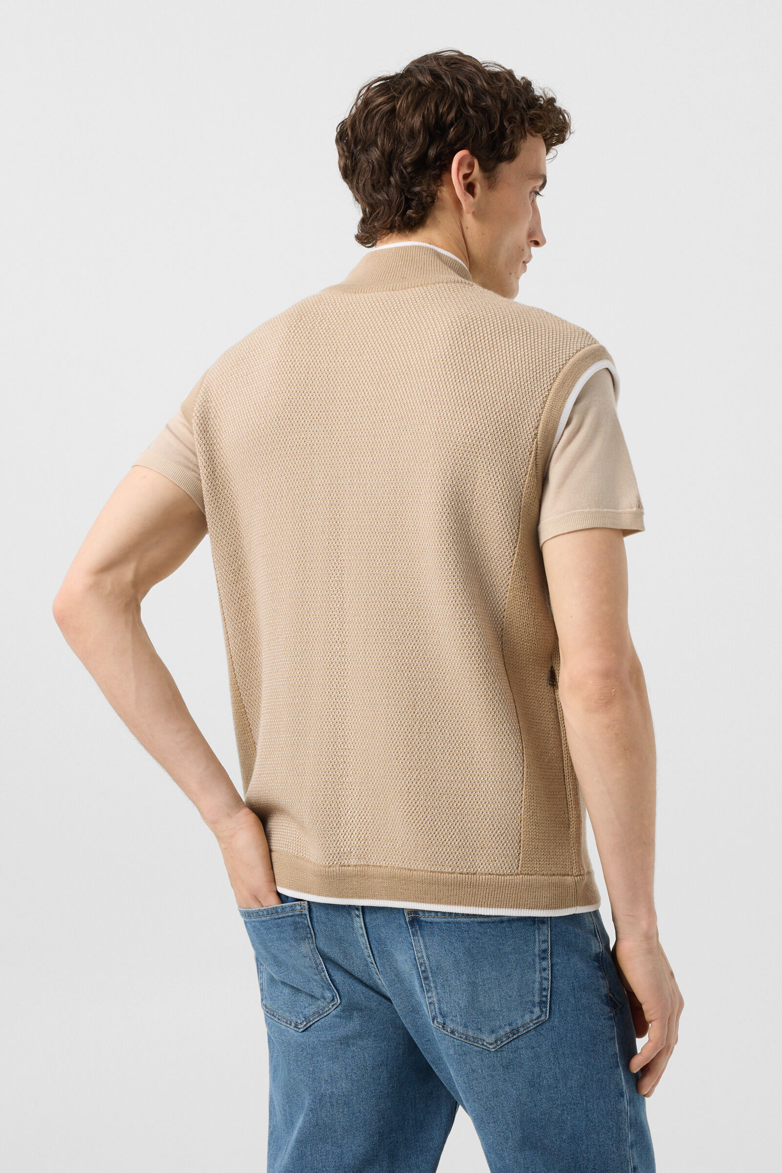 Enzo knitted waistcoat Beige/white