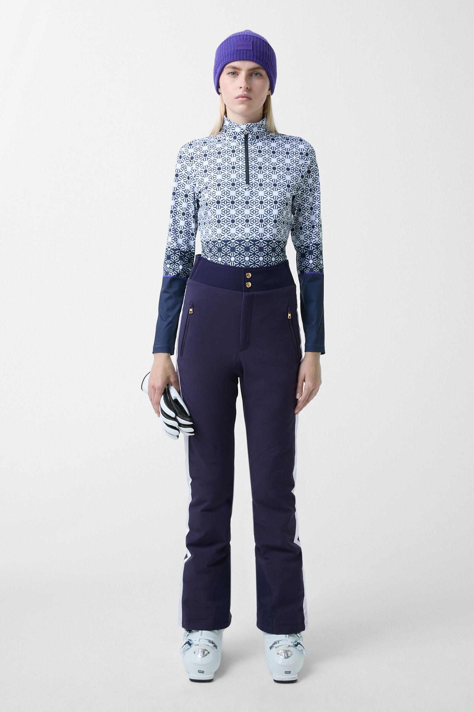 Skihose Illma Navy-Blau/Wei&szlig;