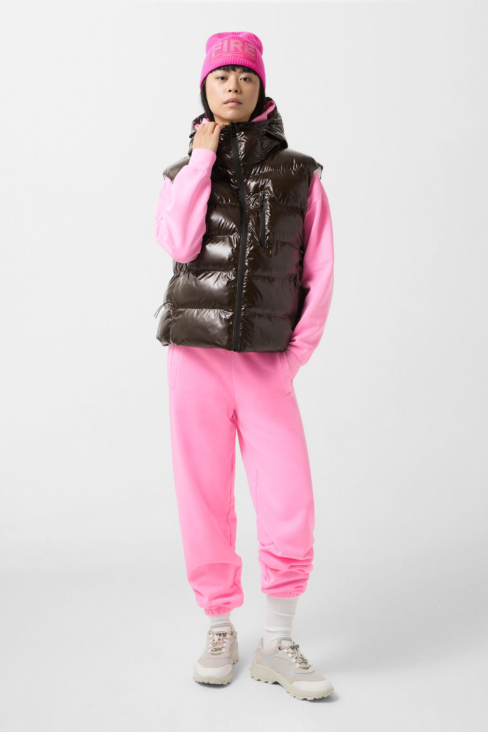 Reversible quilted waistcoat Namilia Chocolate