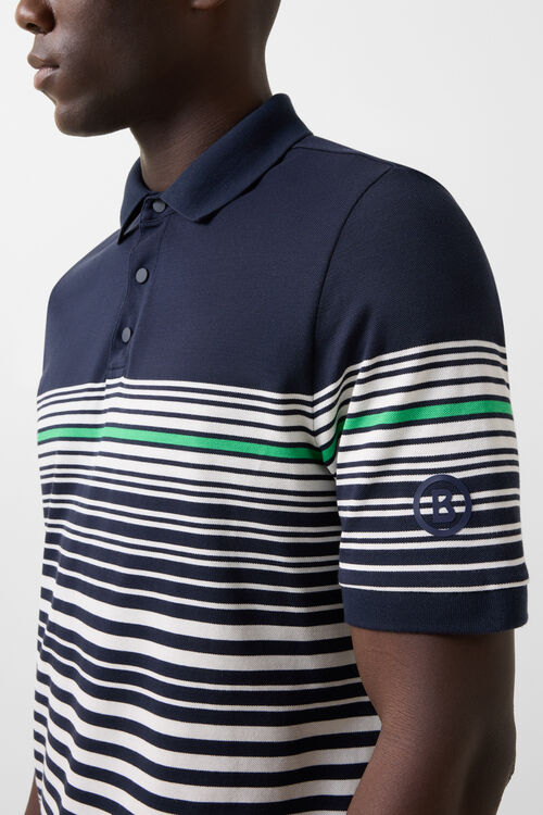 Jannes polo shirt Navy blue/white/green