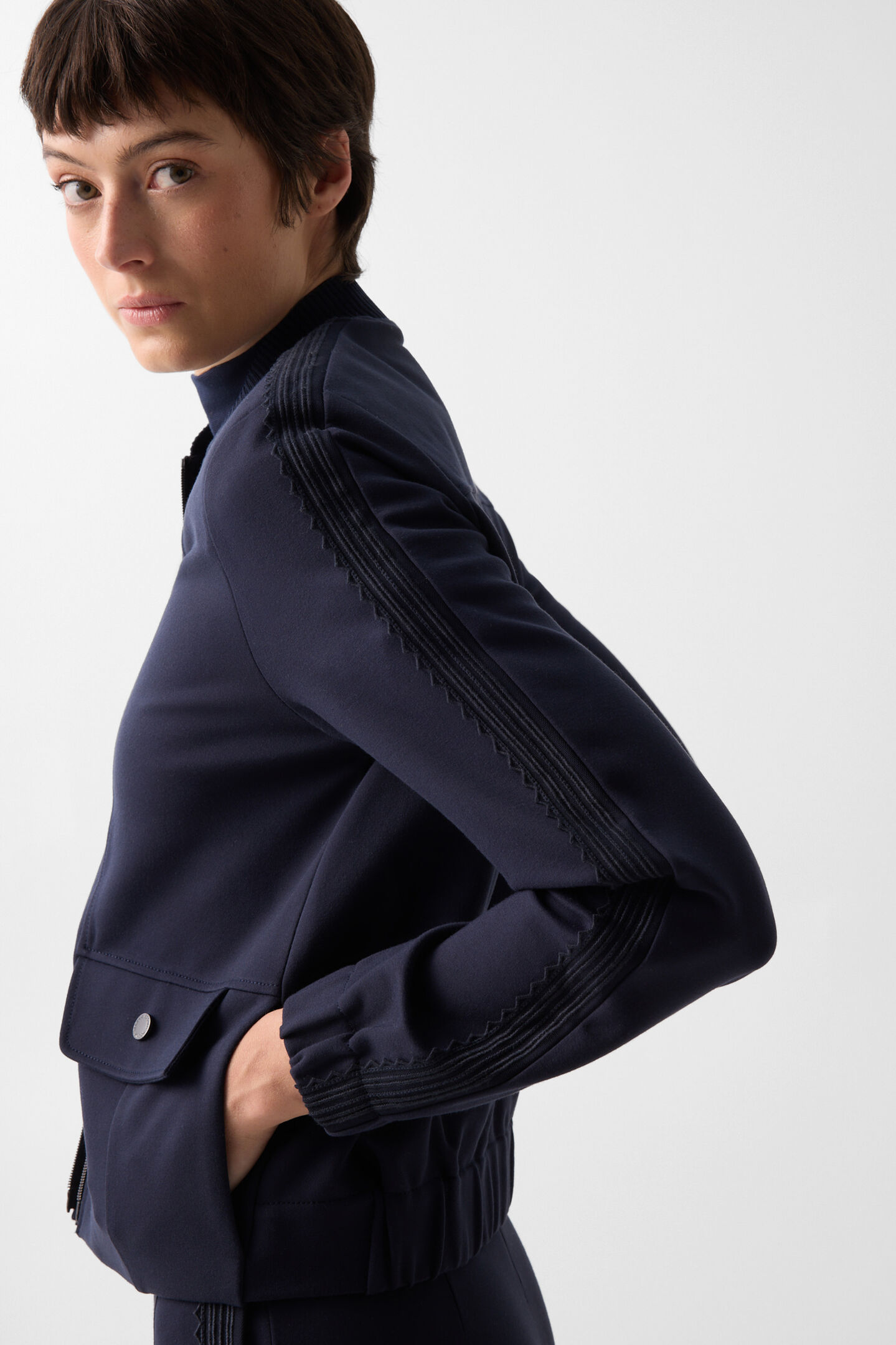 Luisa jersey jacket Navy blue