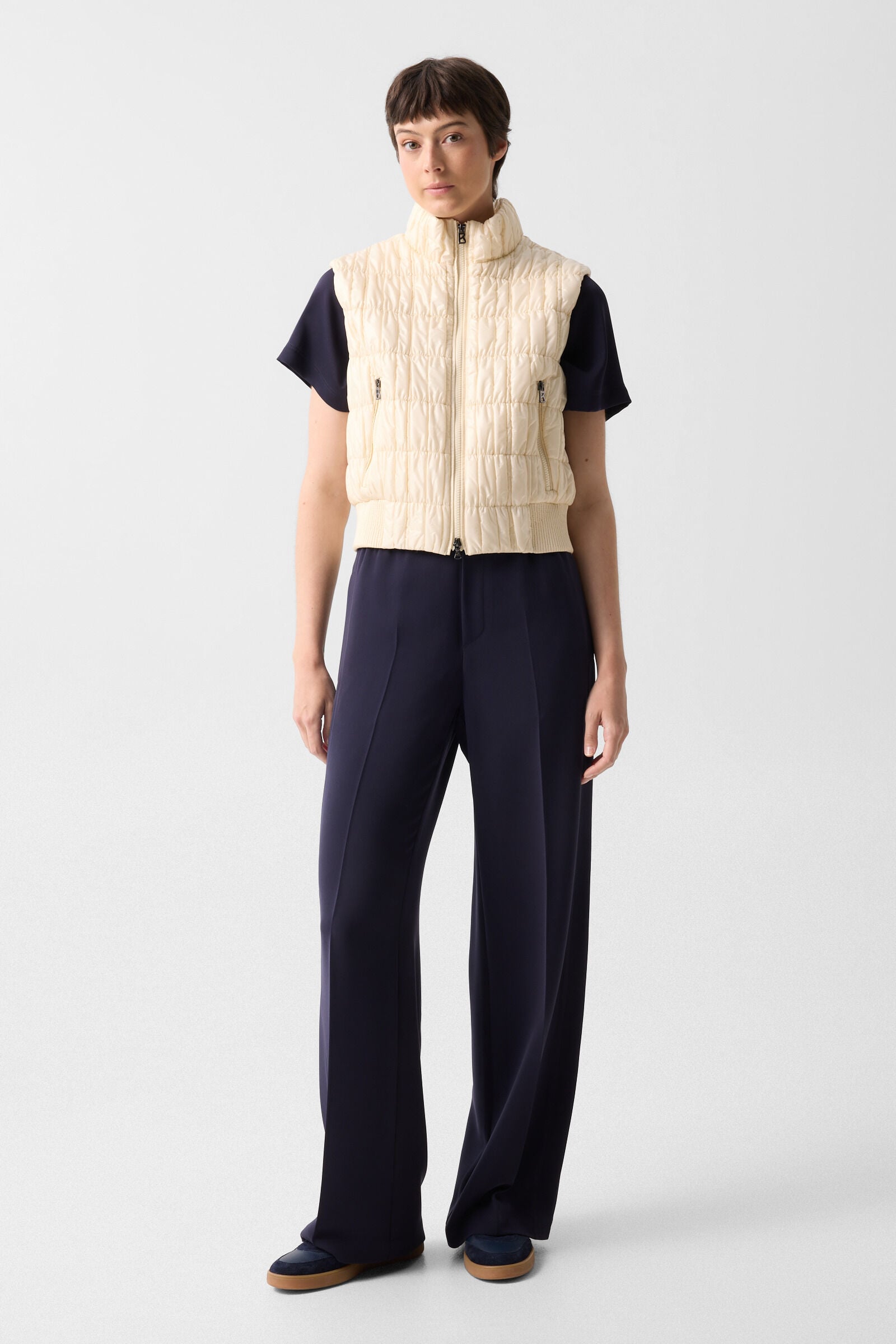 Sally quilted waistcoat Cream