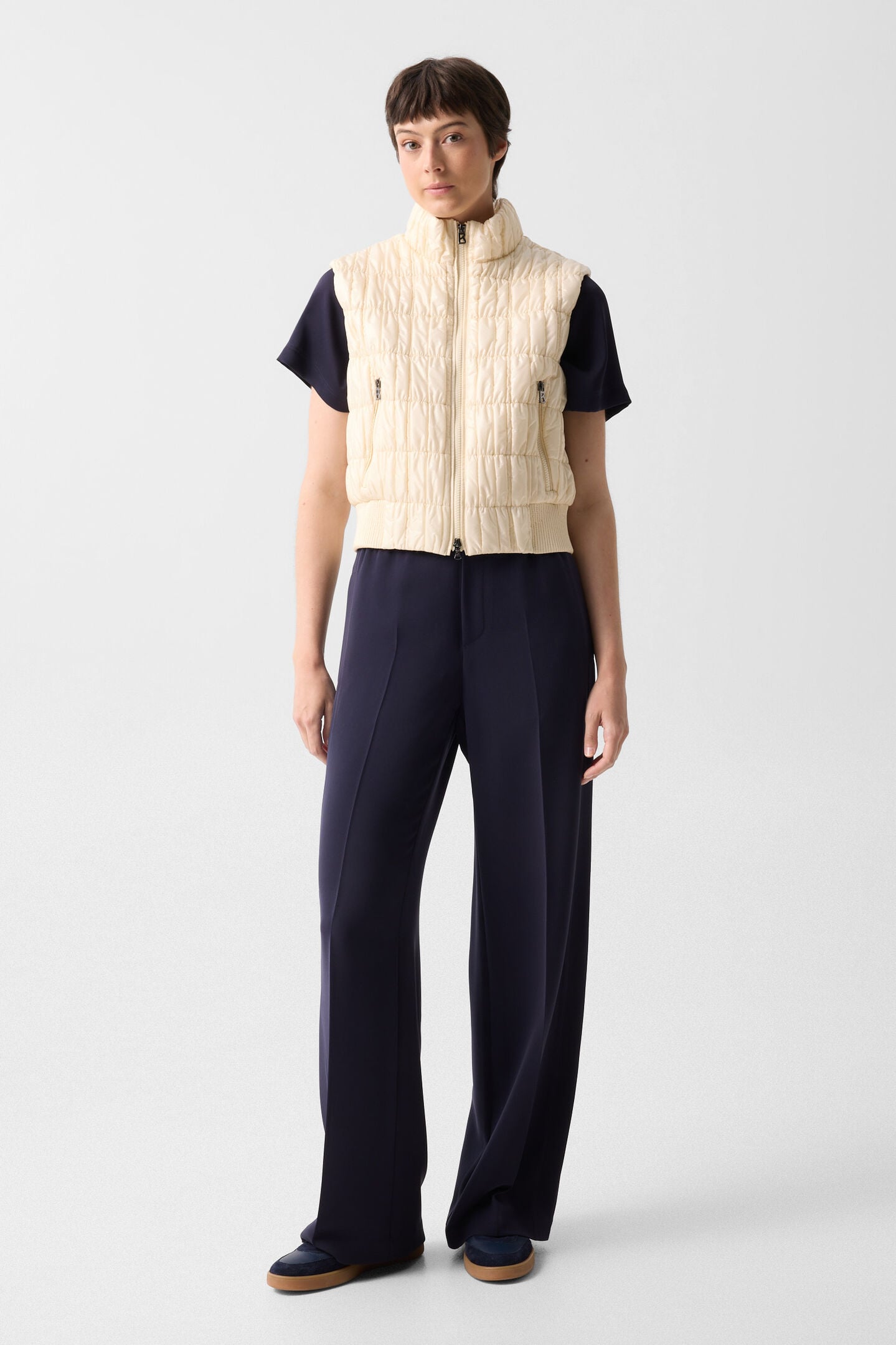 Sally quilted waistcoat Cream