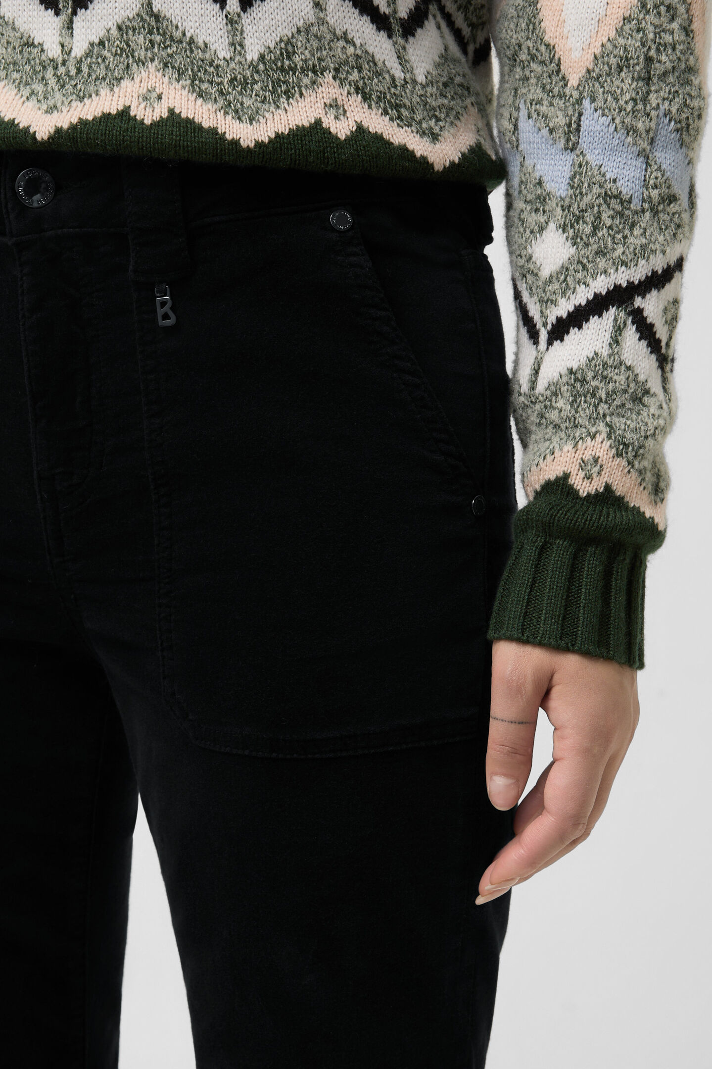 Devin velvet trousers Black