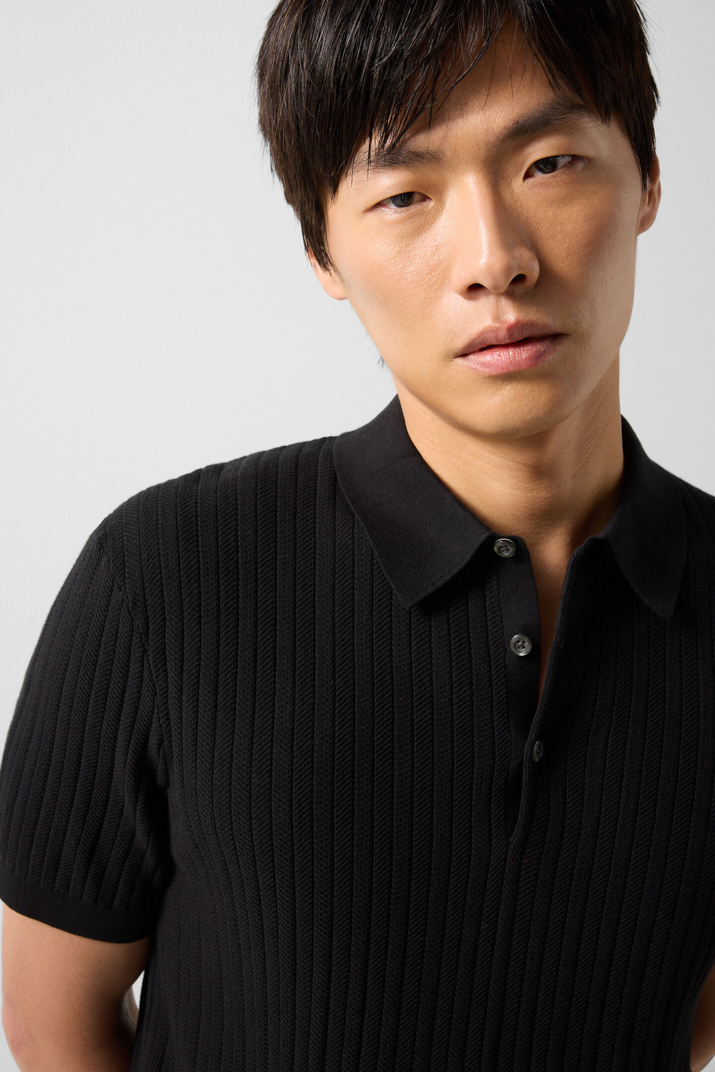 Tobias knitted polo shirt Black