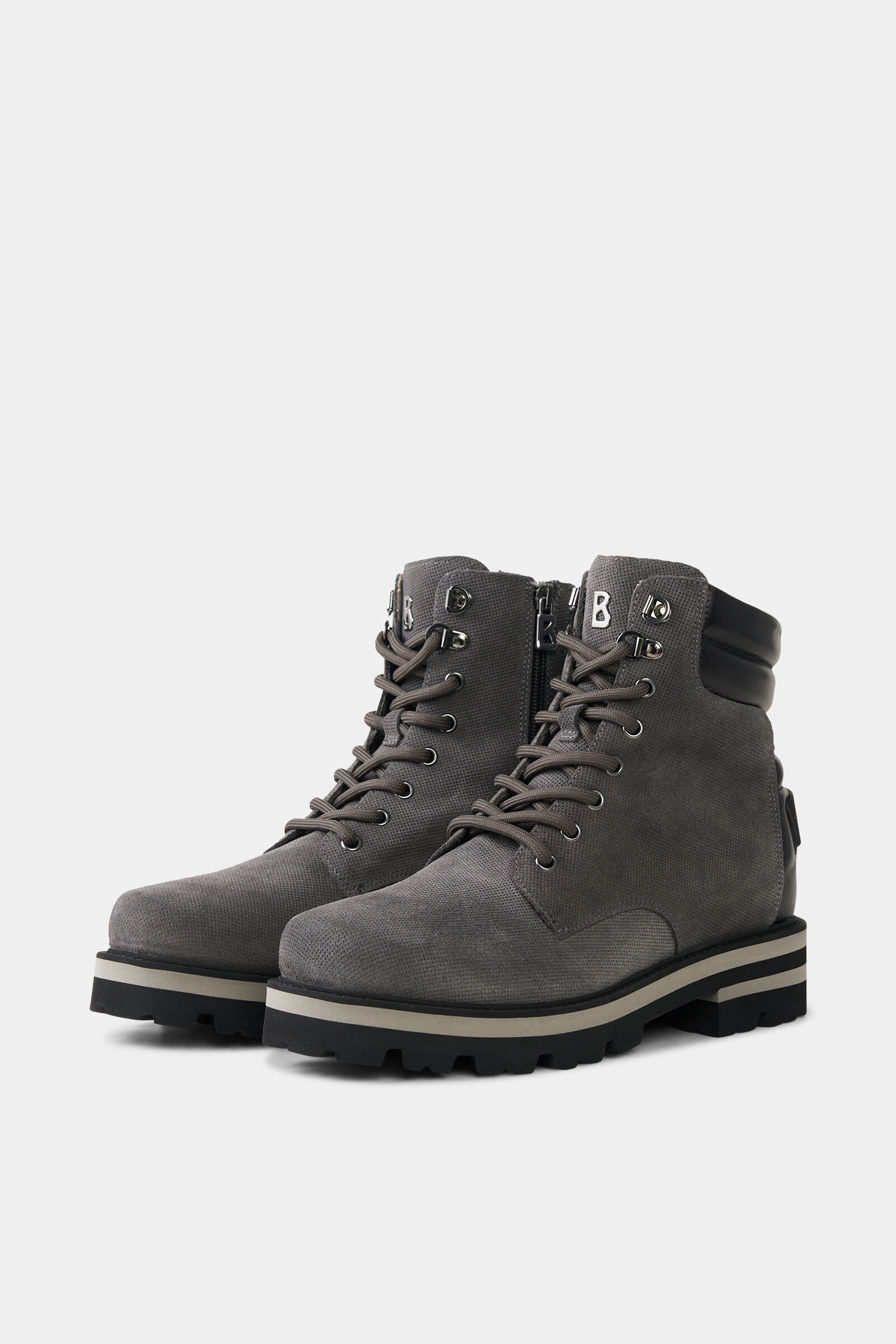 Lace-up boots Courchevel Grey/black