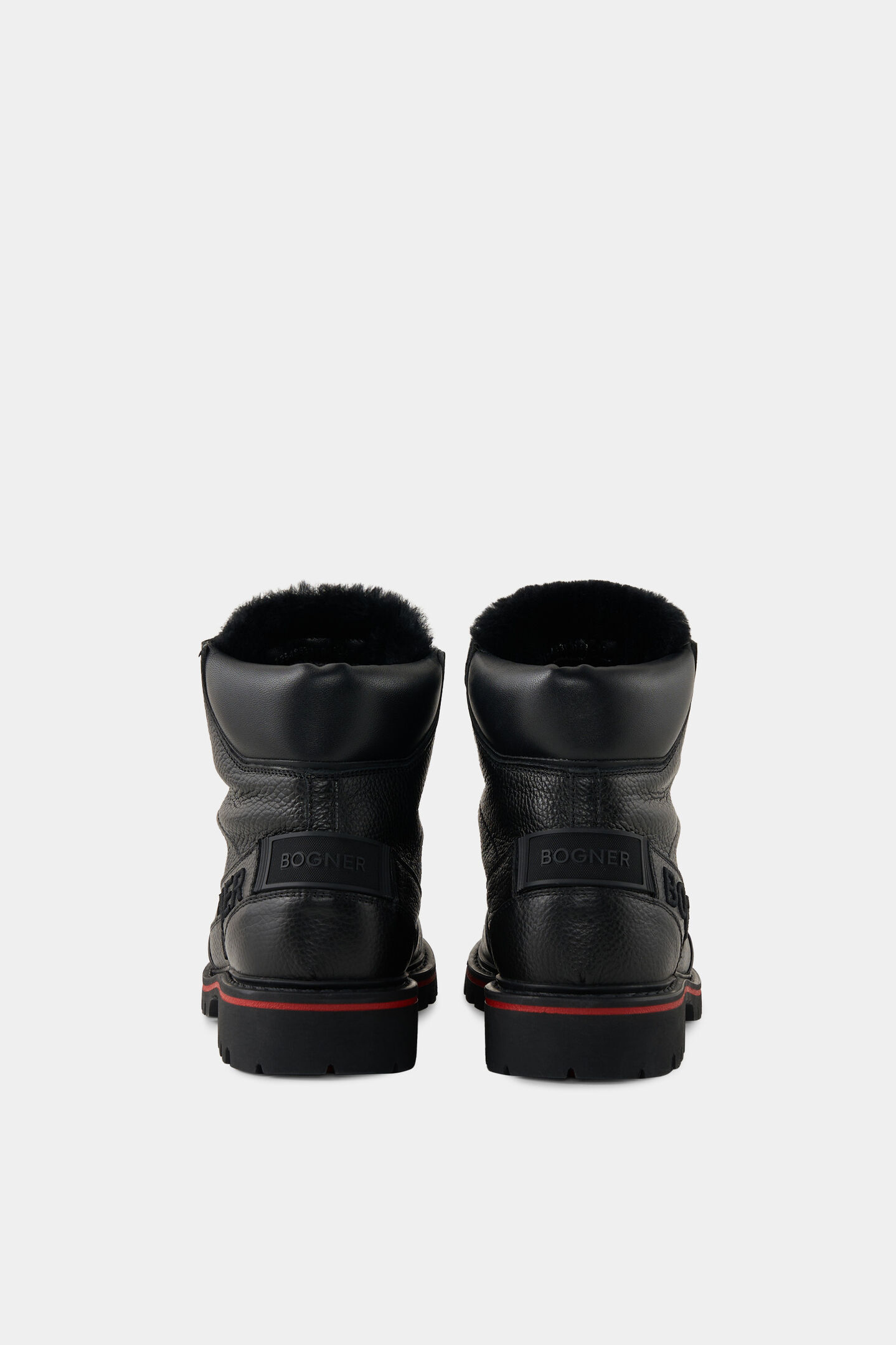 Mid Boots Helsinki with spikes Black/red
