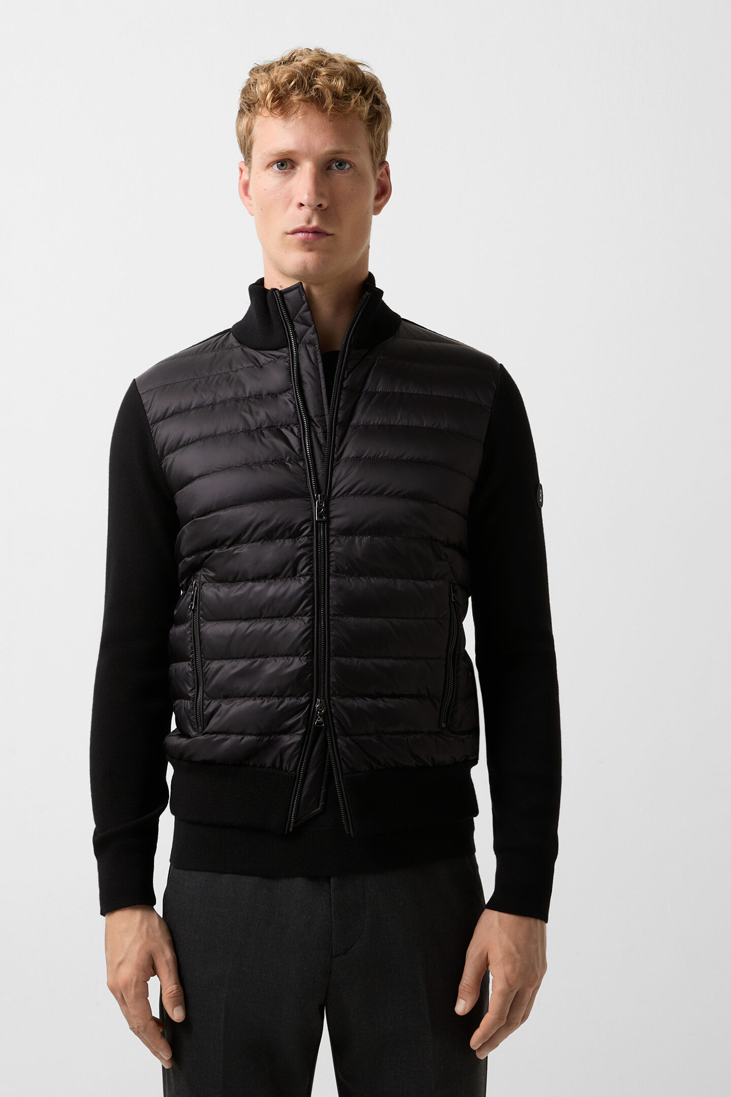 Zisco hybrid knit jacket Black