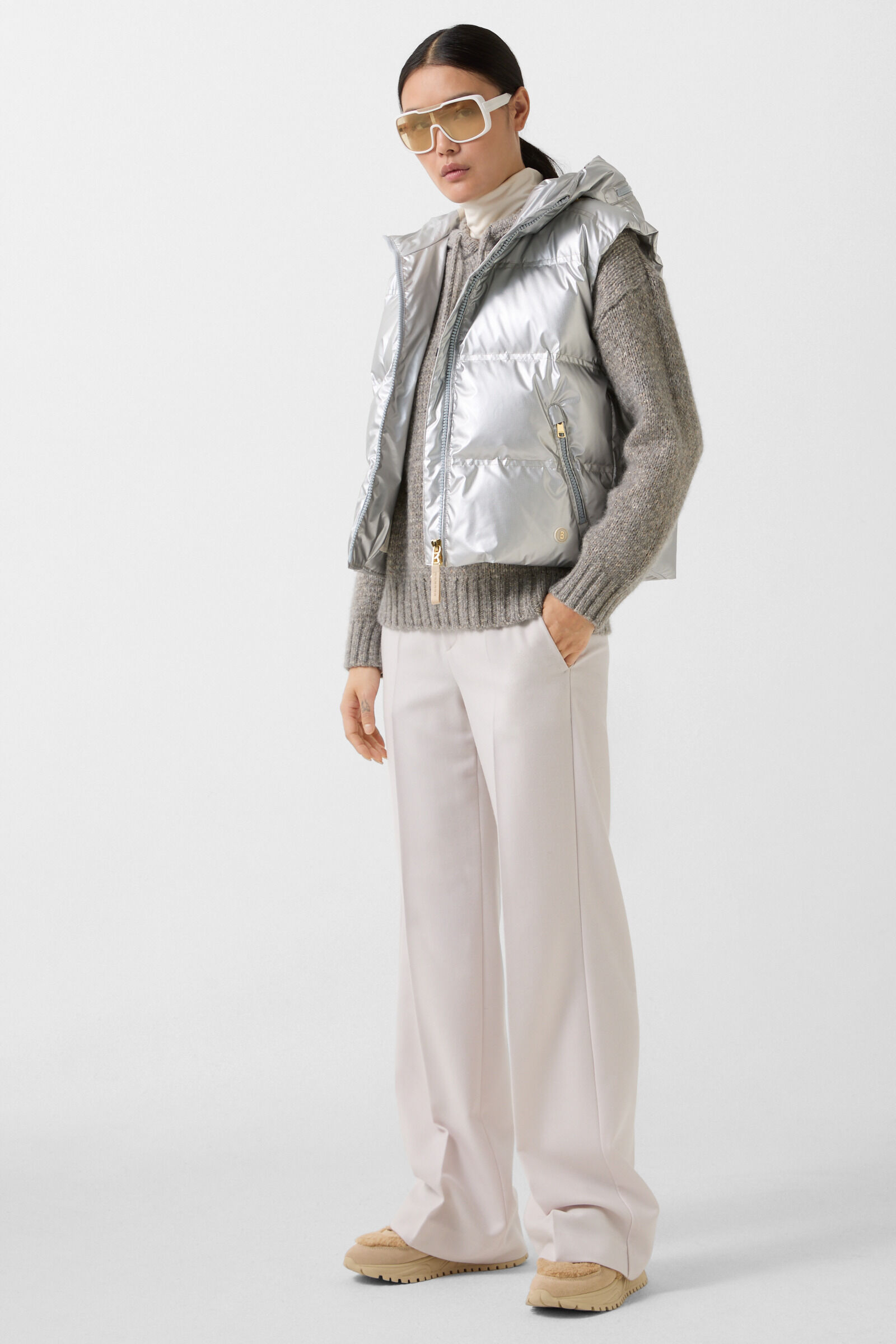 Stella knitted hoodie Grey