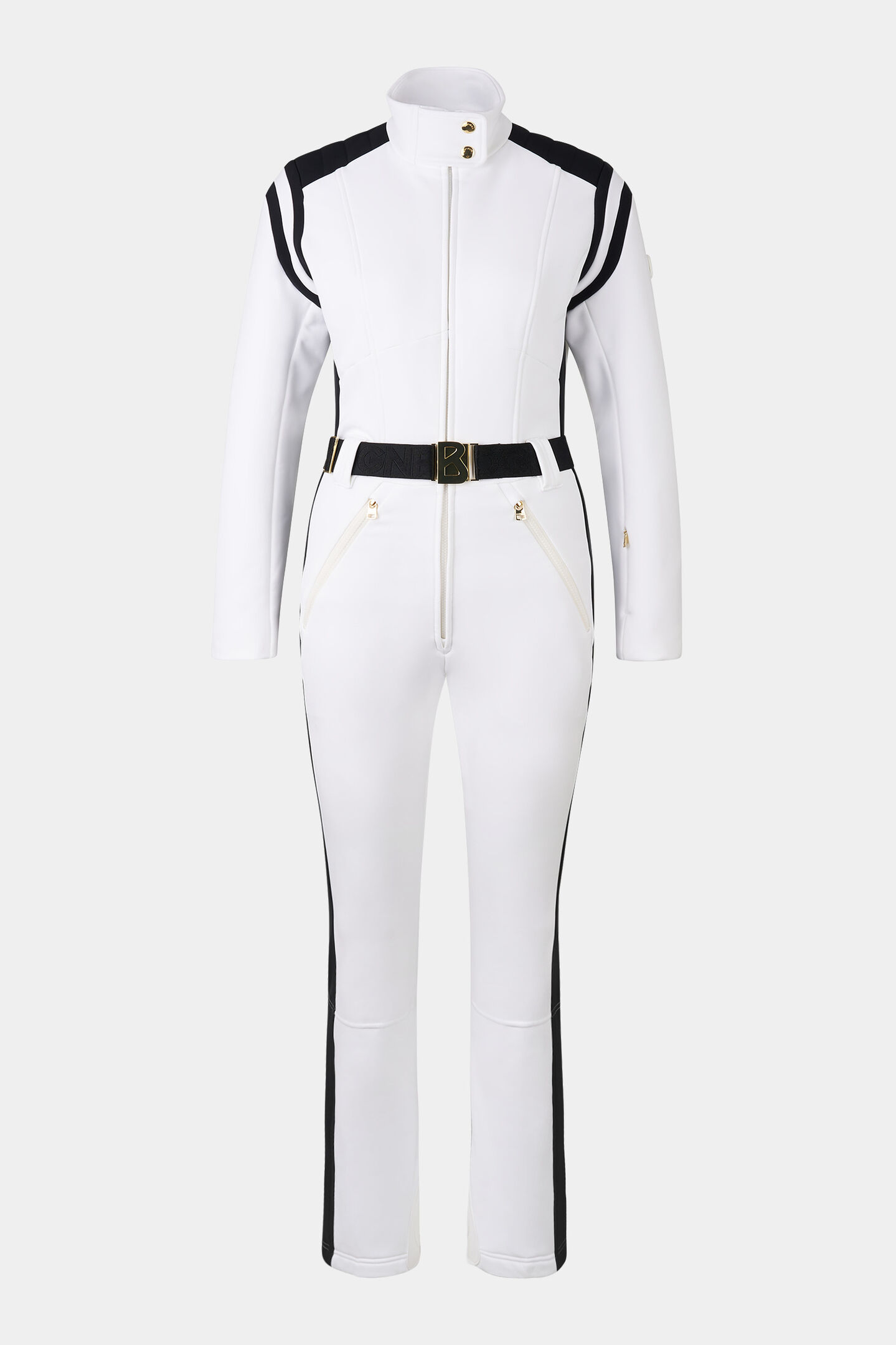 Janny softshell ski overall White/black