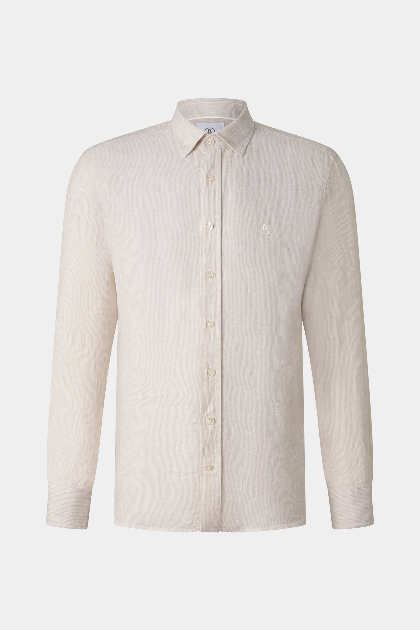 Timi linnen overhemd Zand/wit