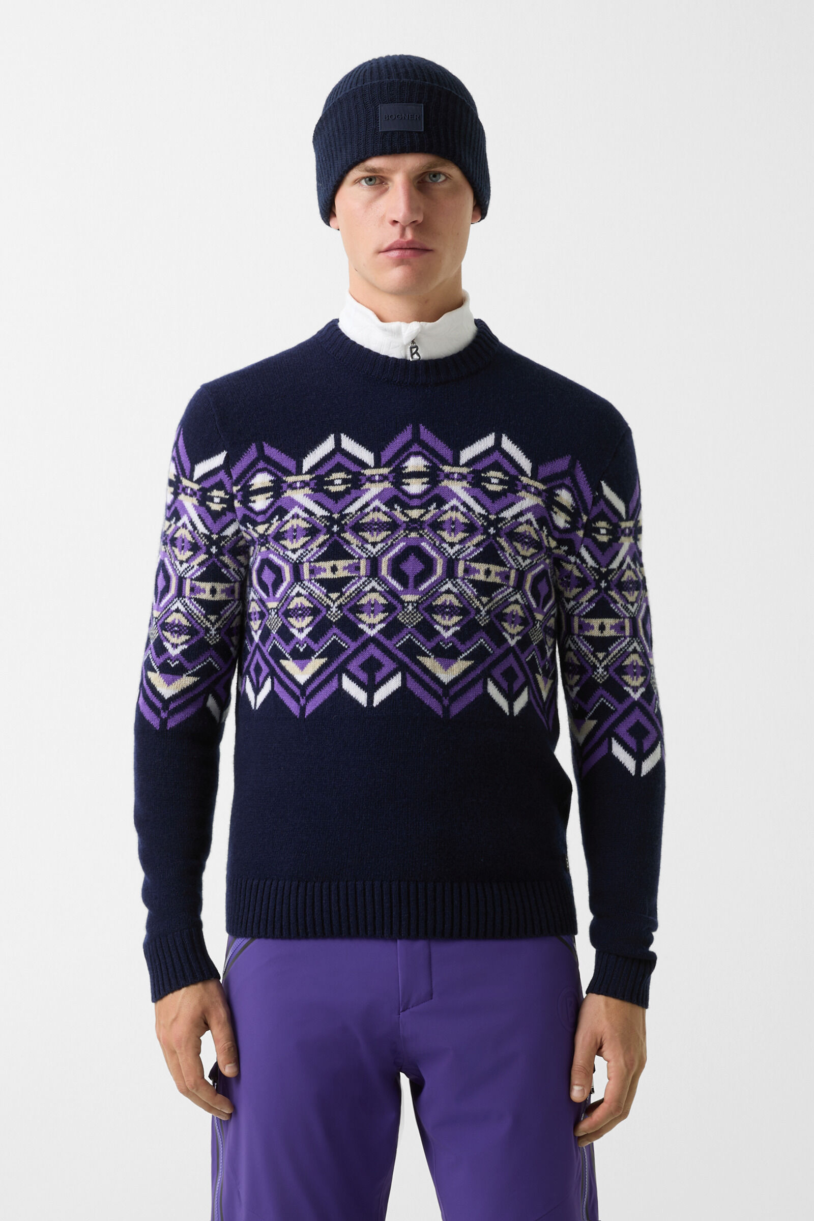Norwegian jumper Luci Navy blue/purple
