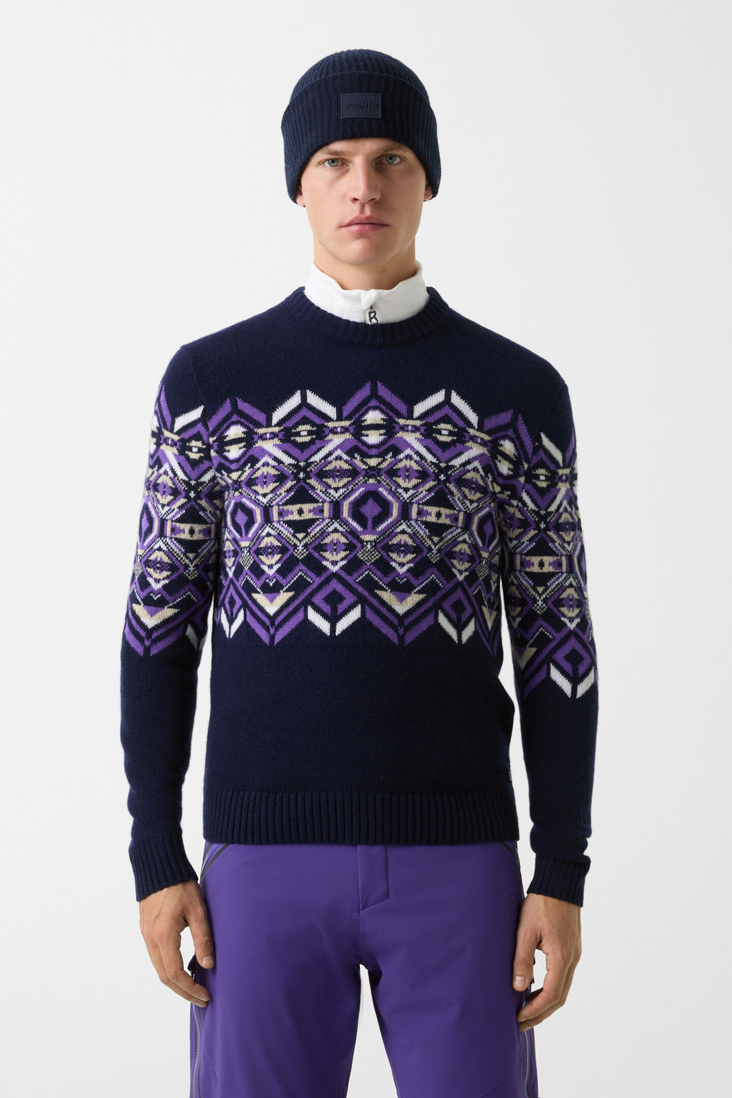 Norwegian jumper Luci Navy blue/purple