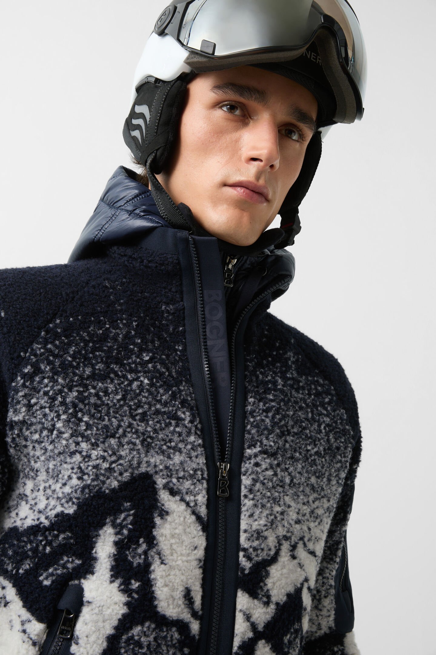 Gregor fleece jacket Navy blue/off-white