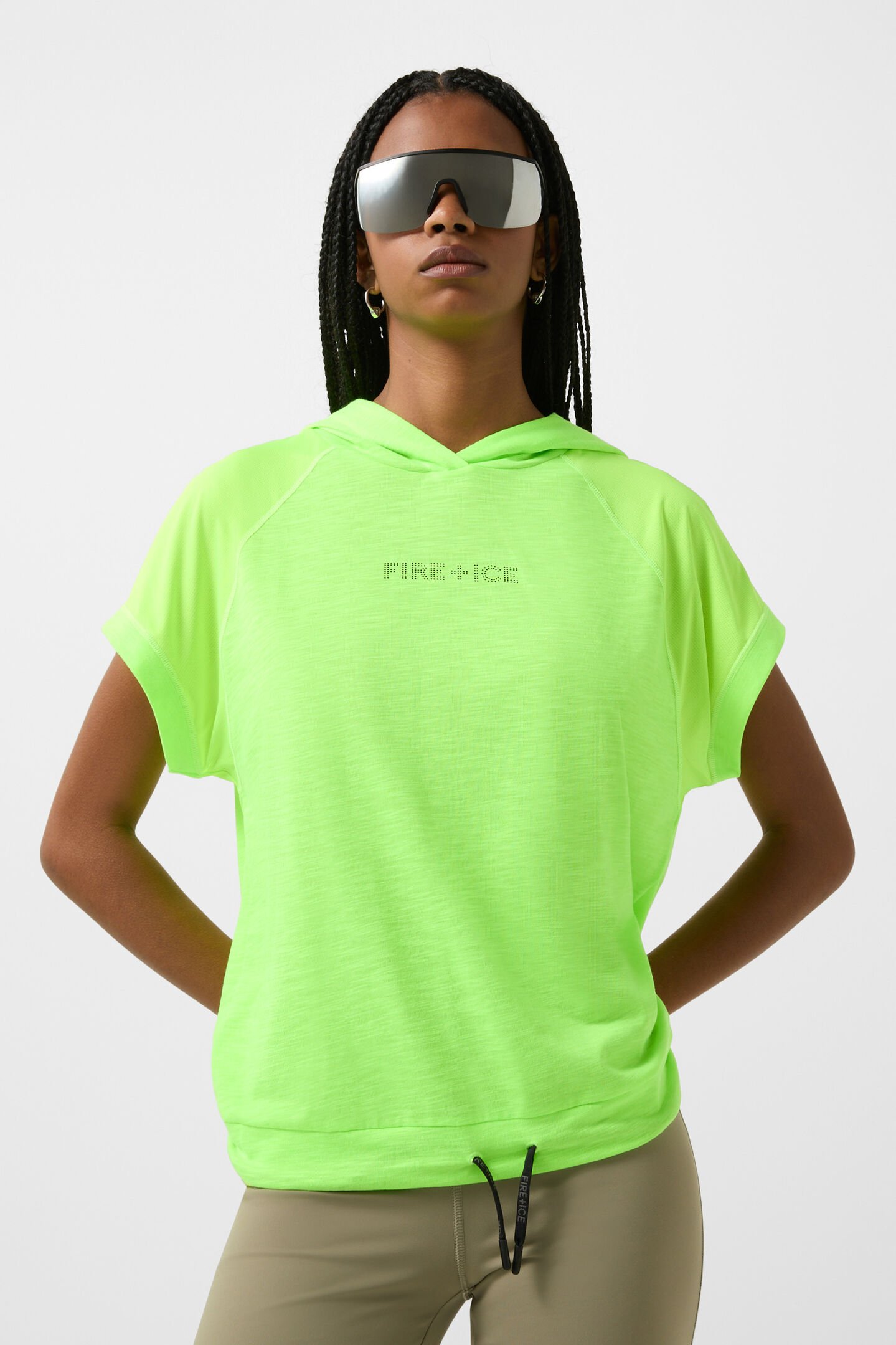 Kapuzen-Shirt Damia Neon-Grün