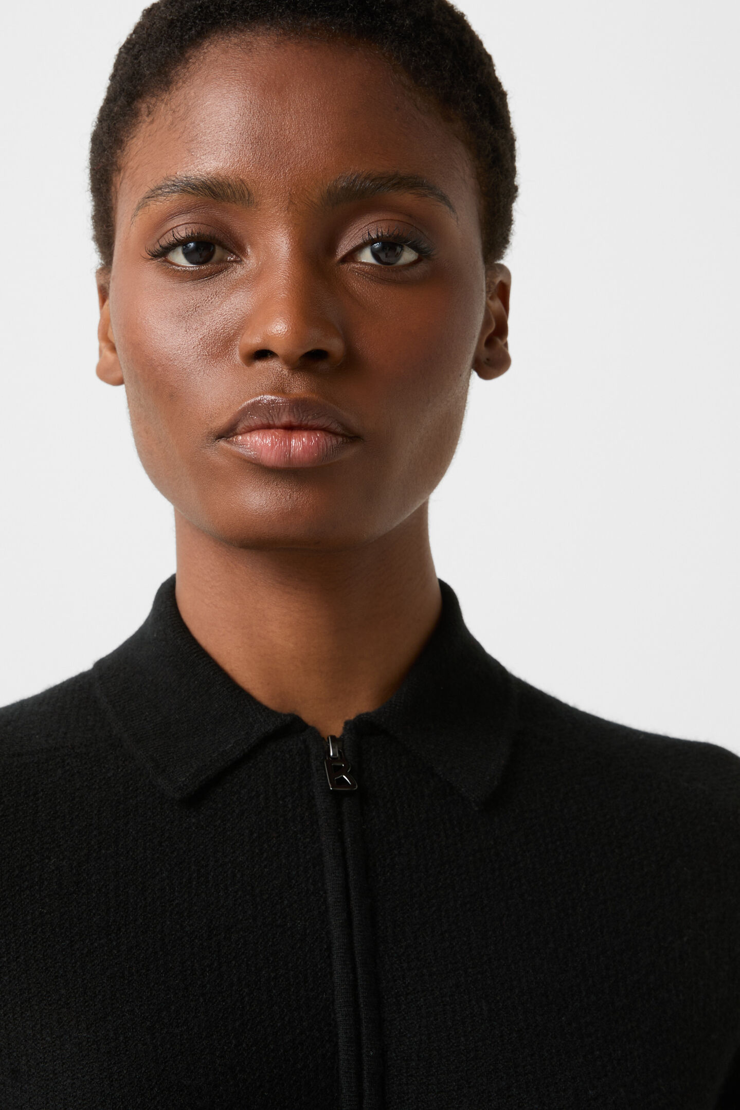 Strick-Polo-Shirt Shari Schwarz