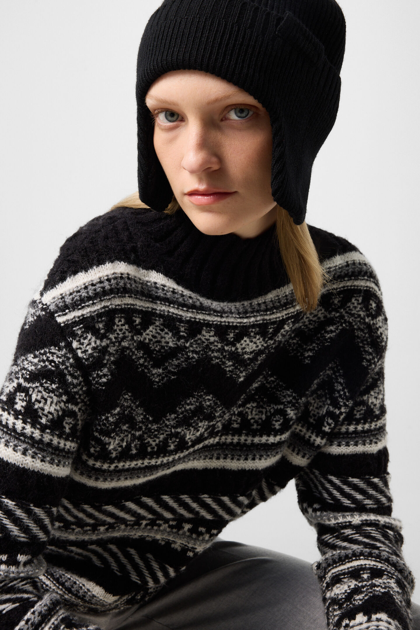 Rosa Norwegian jumper Black and white