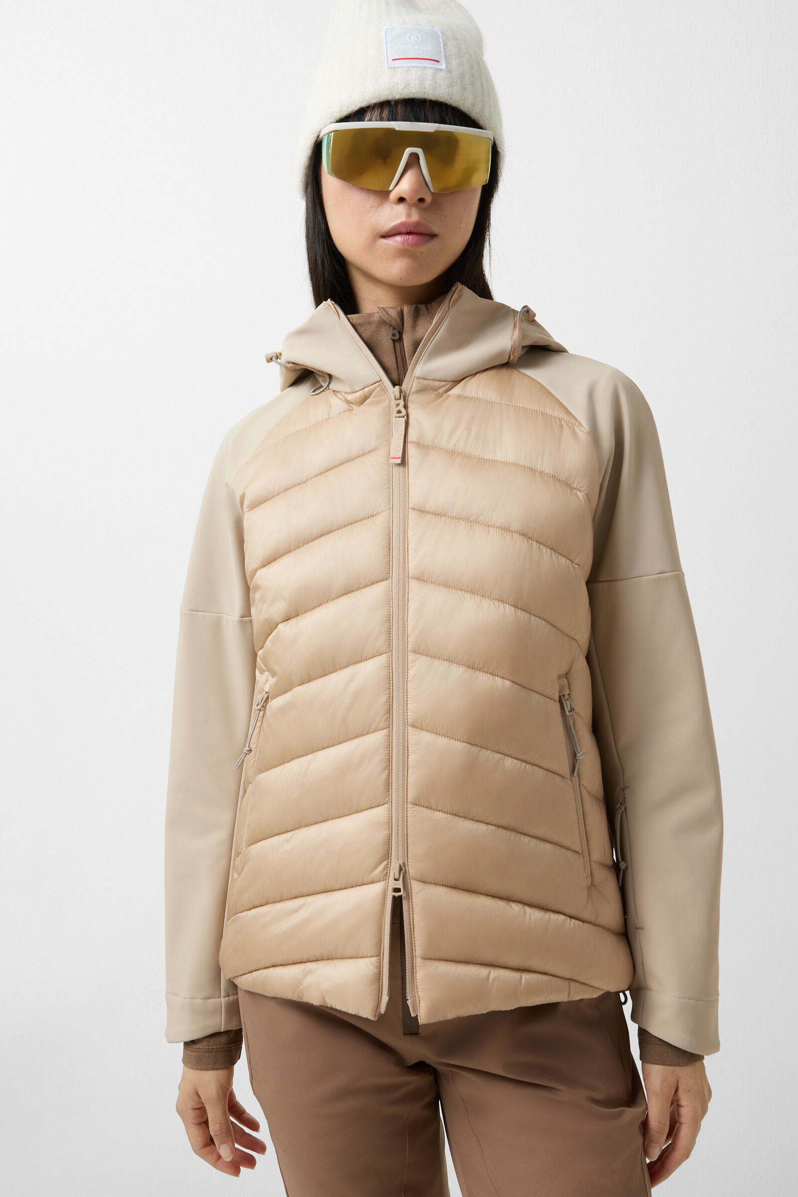 Marian softshell quilted jacket Beige