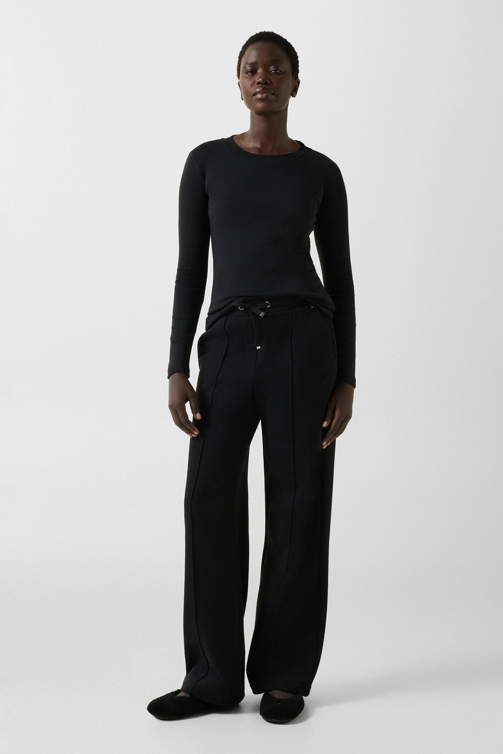 Baumwoll-Longsleeve Nikini Schwarz